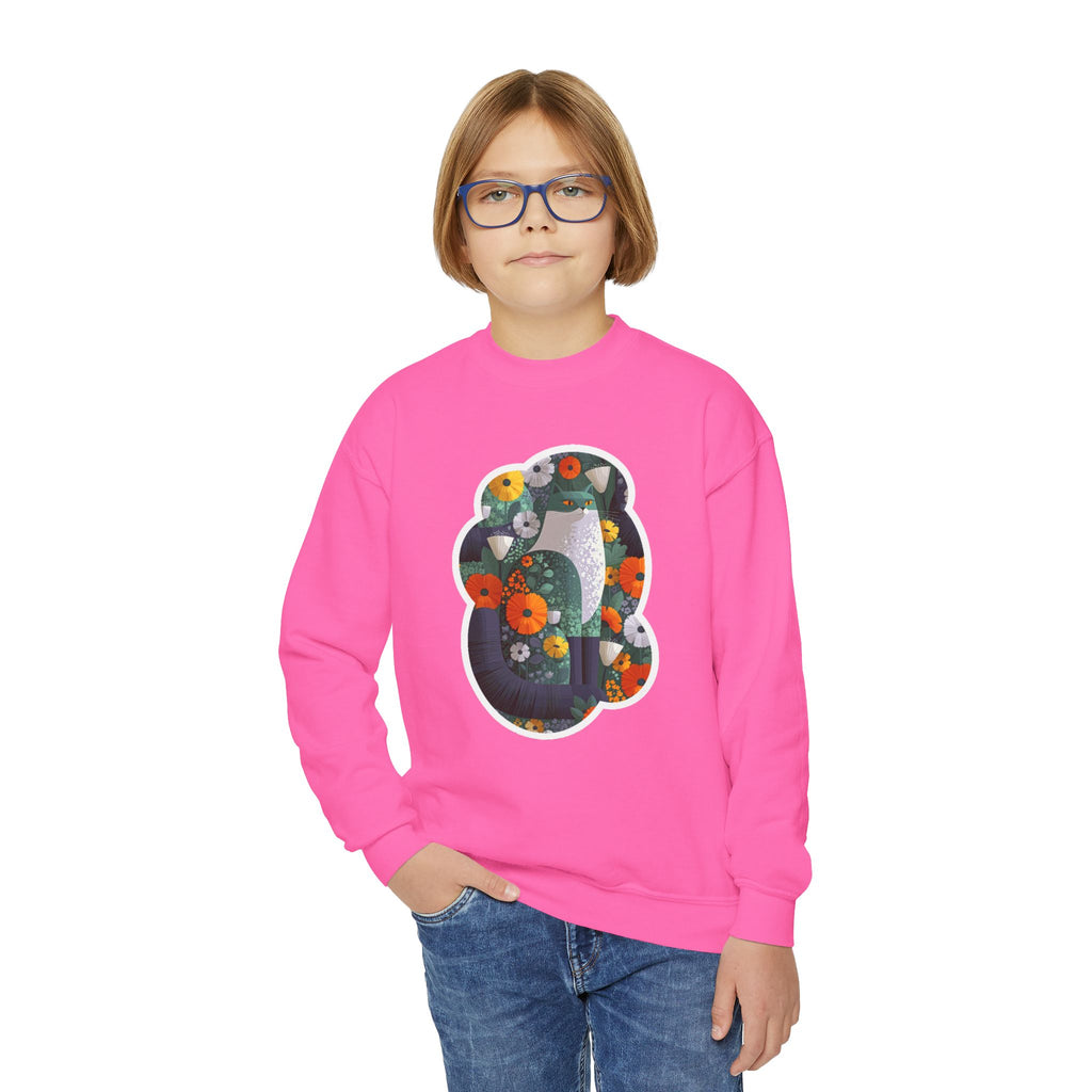 Youth Sweatshirt — Floral Number 8 Crewneck
