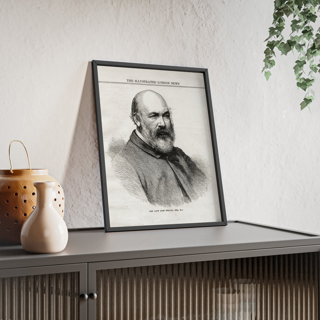 The Late John Phillip, Esq. Framed Vintage Portrait Print — Illustrated London News Gentleman Poster