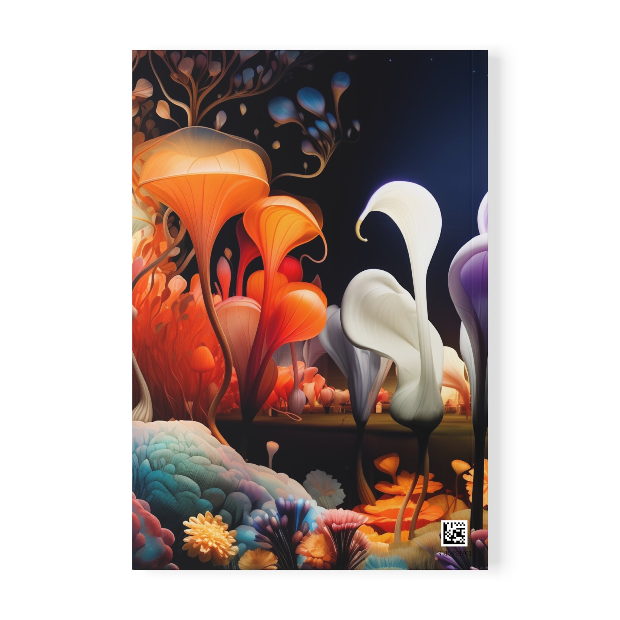 A5 Softcover Notebook — Surreal Floral Mushroom Art Journal