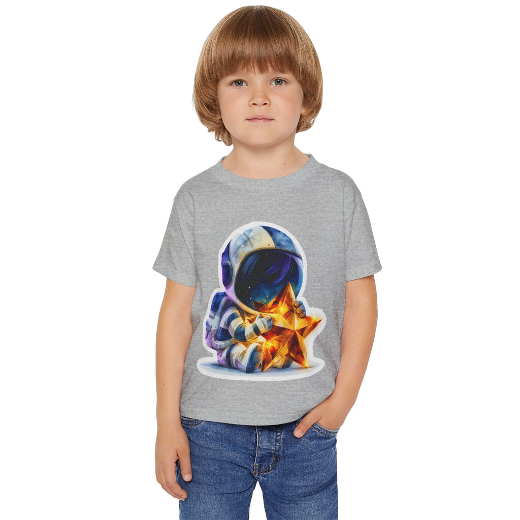 Toddler T-Shirt — Cute Astronaut Holding Star Space Tee