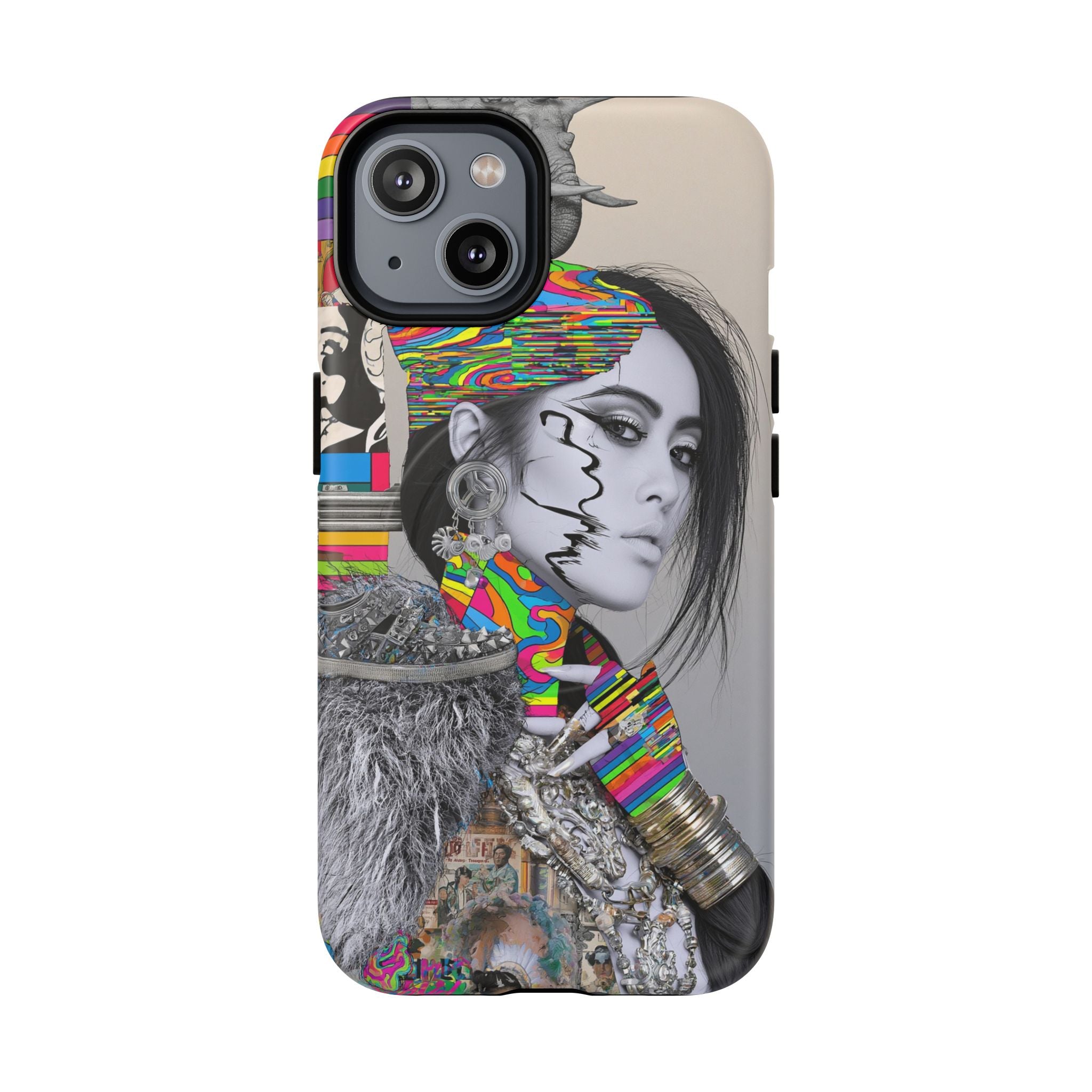 Phone Case - Colorful Glitch Portrait Tough Magnetic Case