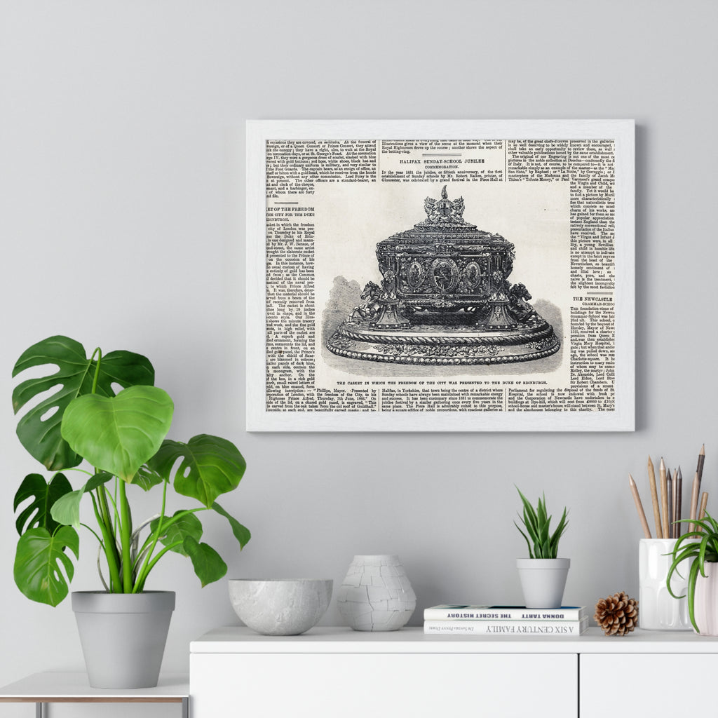 Vintage Crown Illustration Framed Poster — Antique Dictionary Art Print