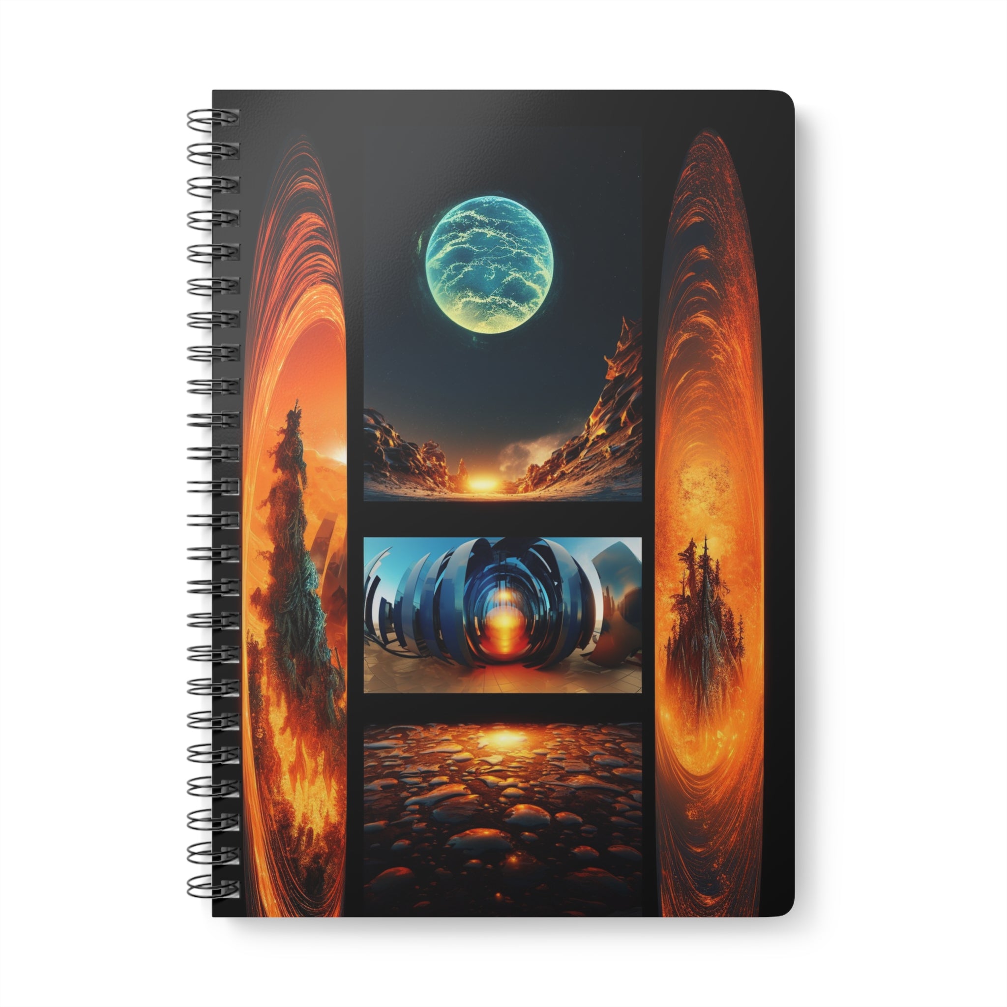 A5 Spiral Notebook — Cosmic Portal Fantasy Landscape Journal