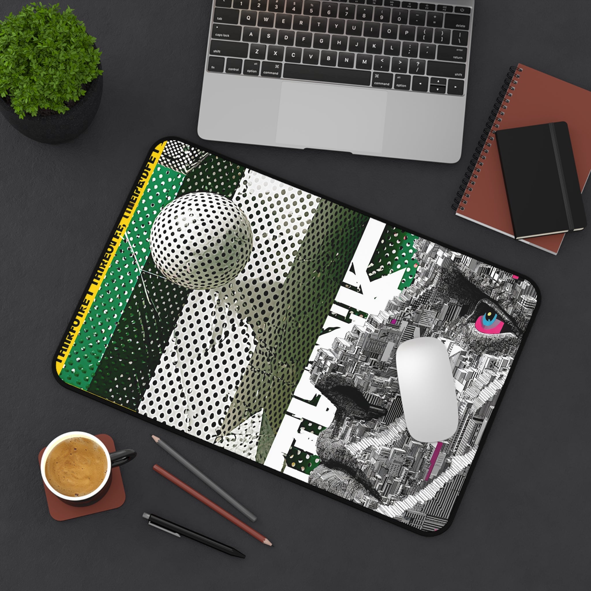 Abstract Lion Desk Mat — Modern Pop Art Gaming Mouse Pad