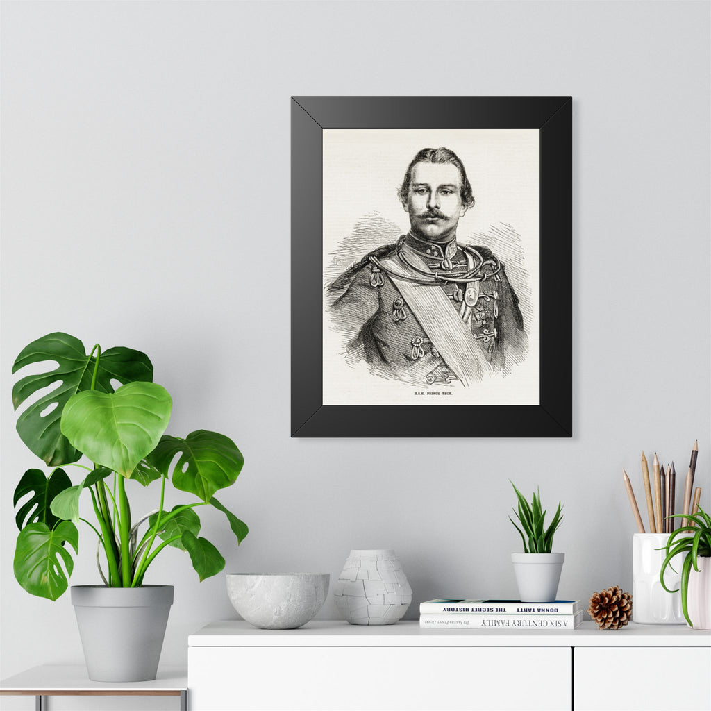 Framed Poster — Vintage 19th-Century Military Portrait Print