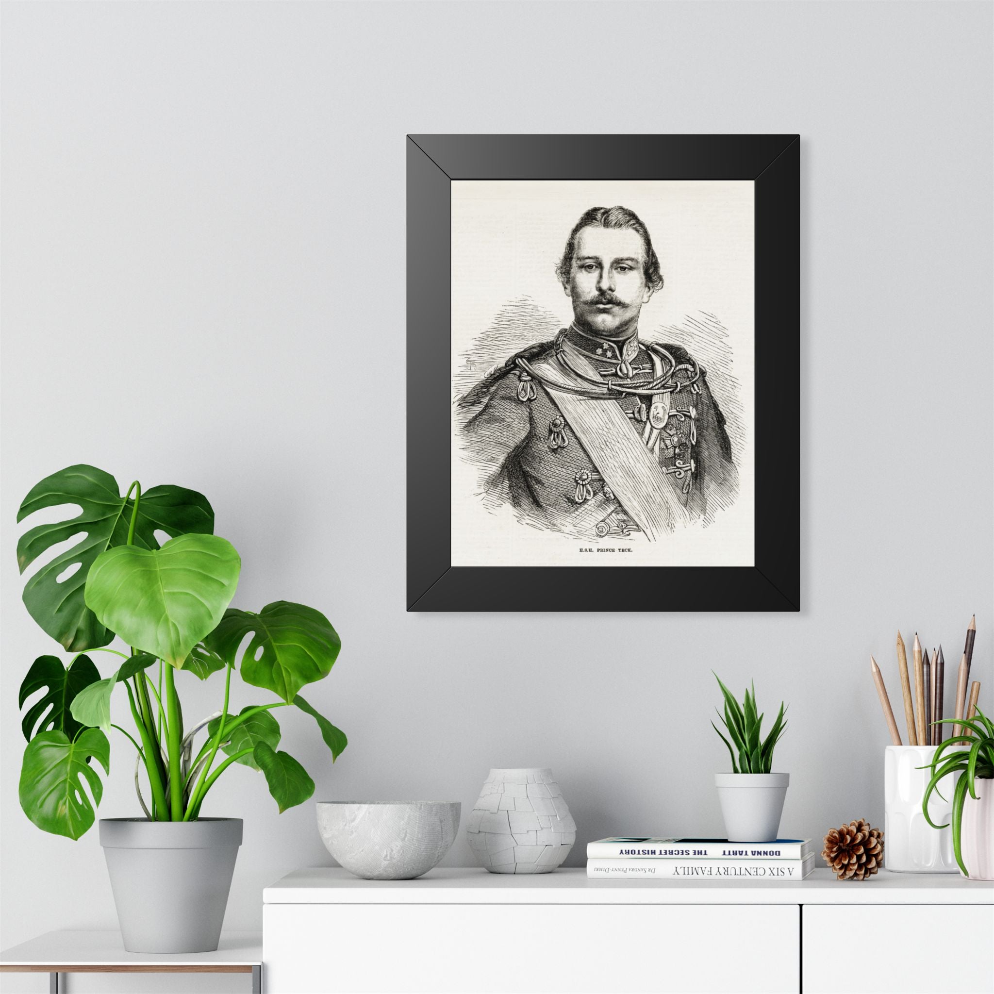 Framed Poster — Vintage 19th-Century Military Portrait Print