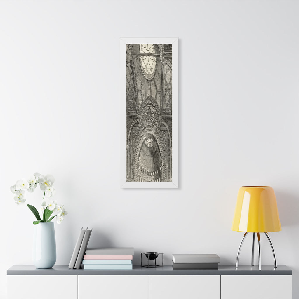Detail of the New Jewish Synagogue, Berlin. Vintage Cathedral Ceiling Framed Poster — Architectural Interior Art Print