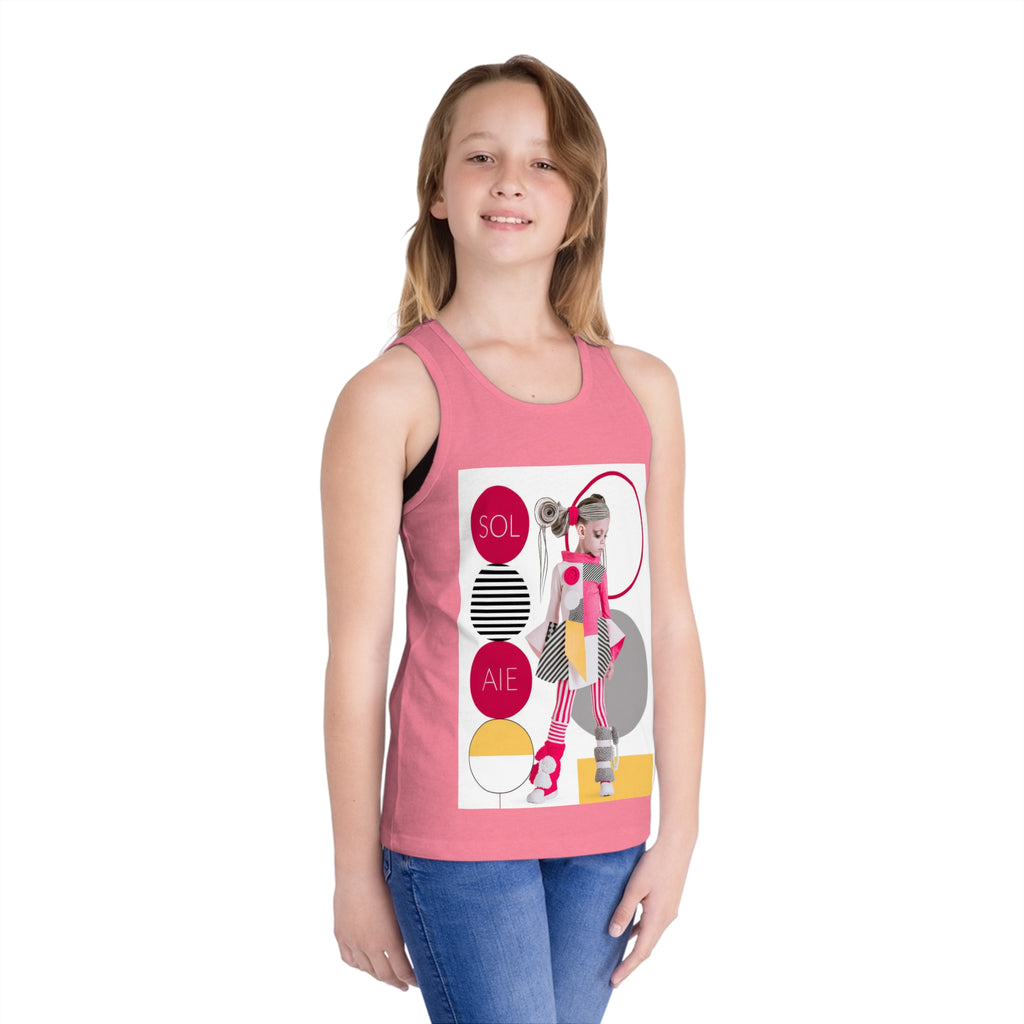 Kids Tank Top — Retro Pop Roller Girl Graphic ("SOL AIE")