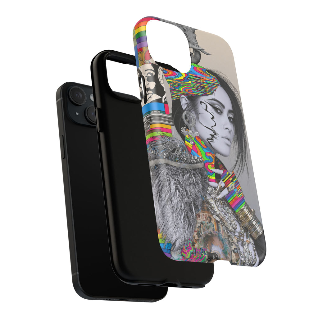 Phone Case - Colorful Glitch Portrait Tough Magnetic Case