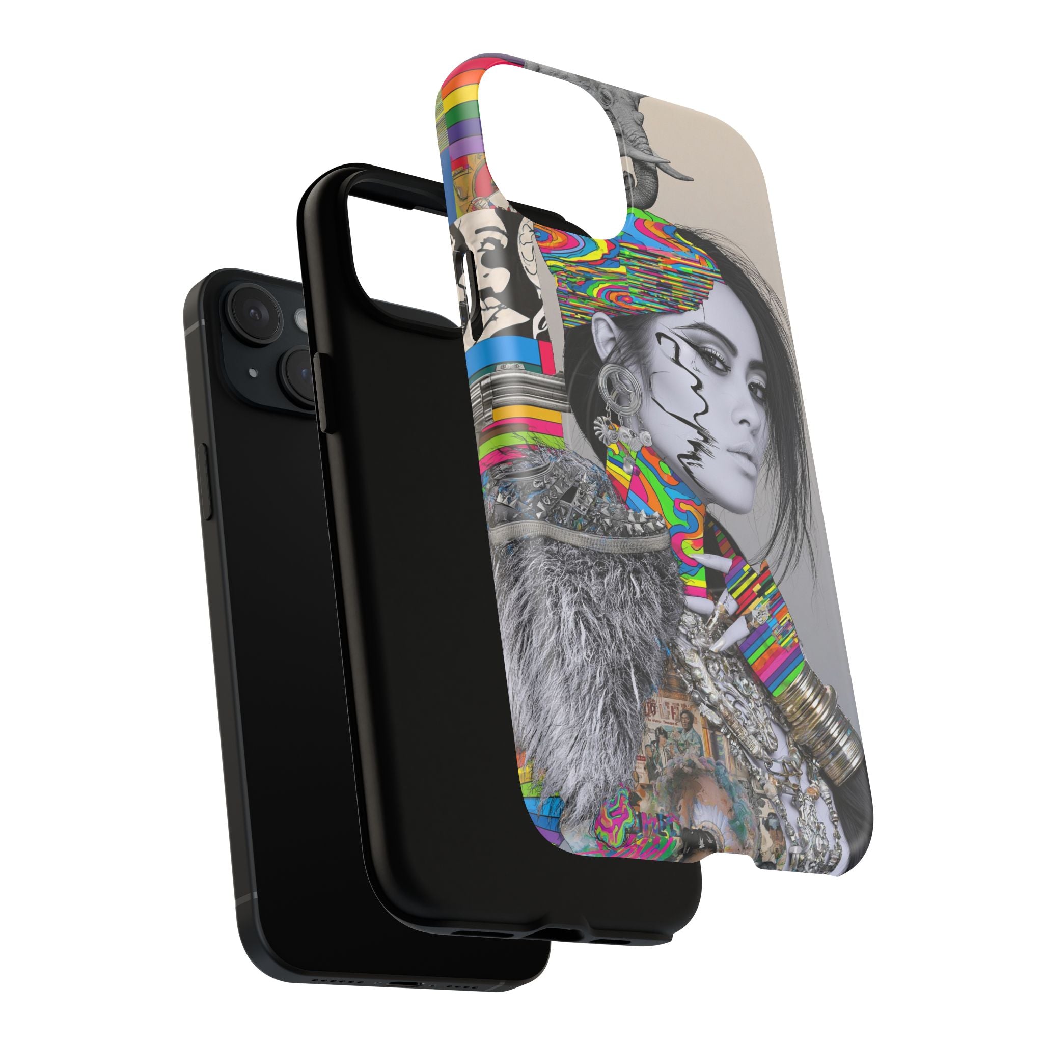 Phone Case - Colorful Glitch Portrait Tough Magnetic Case