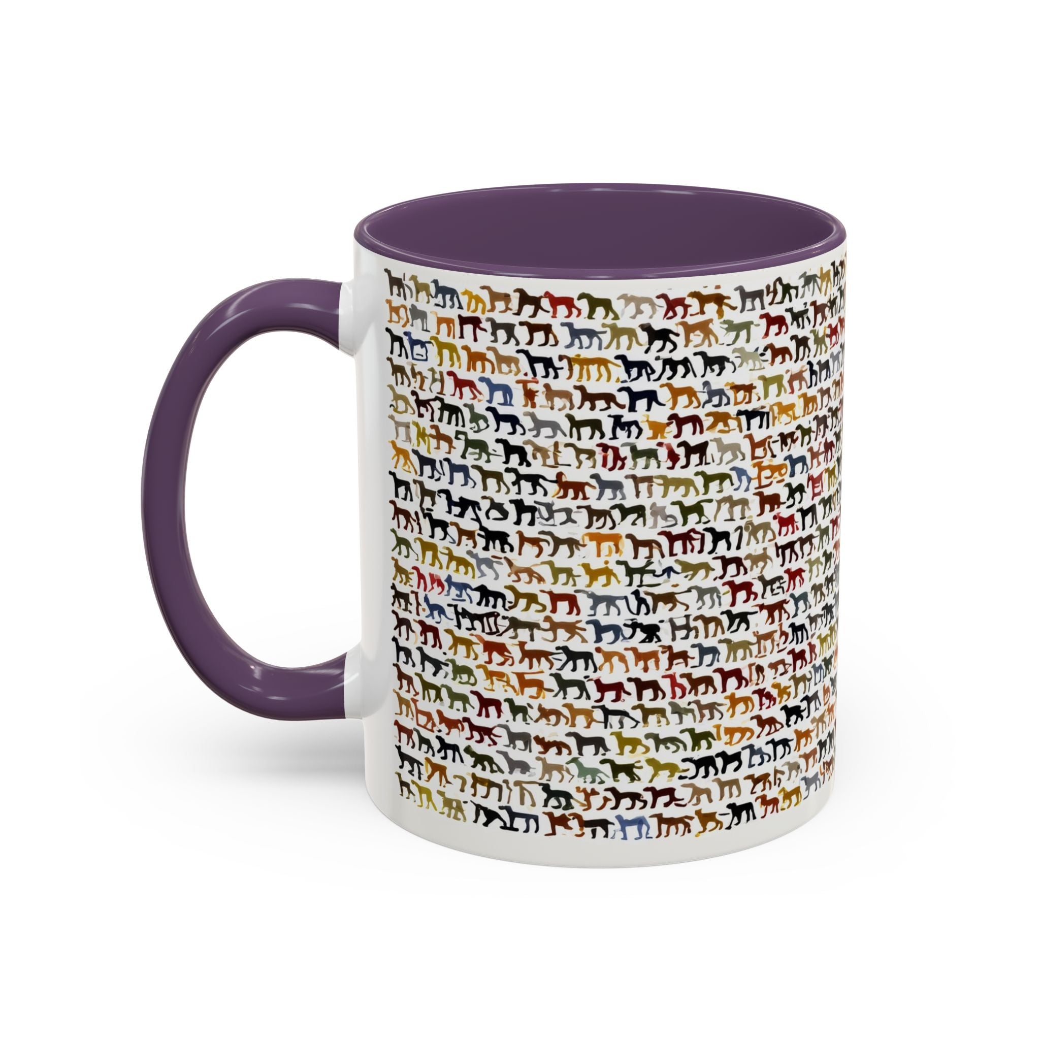 Horse Pattern Accent Coffee Mug — Colorful Mini Horses Design (11/15 oz)