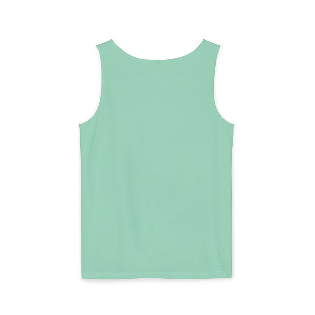 Spiral Text Art Tank Top — Monochrome Optical Typography Tee