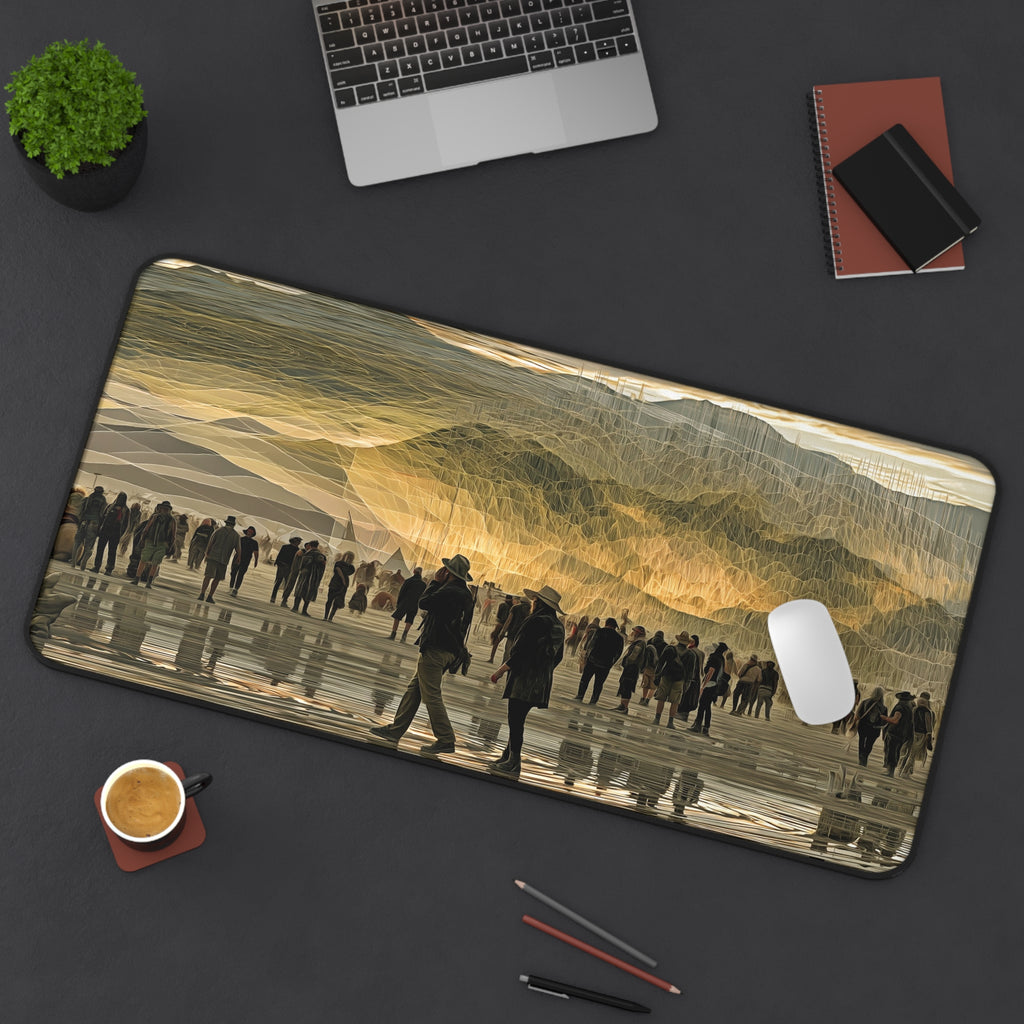 Desk Mat — Golden Horizon Crowd Landscape Gaming/Office Mousepad