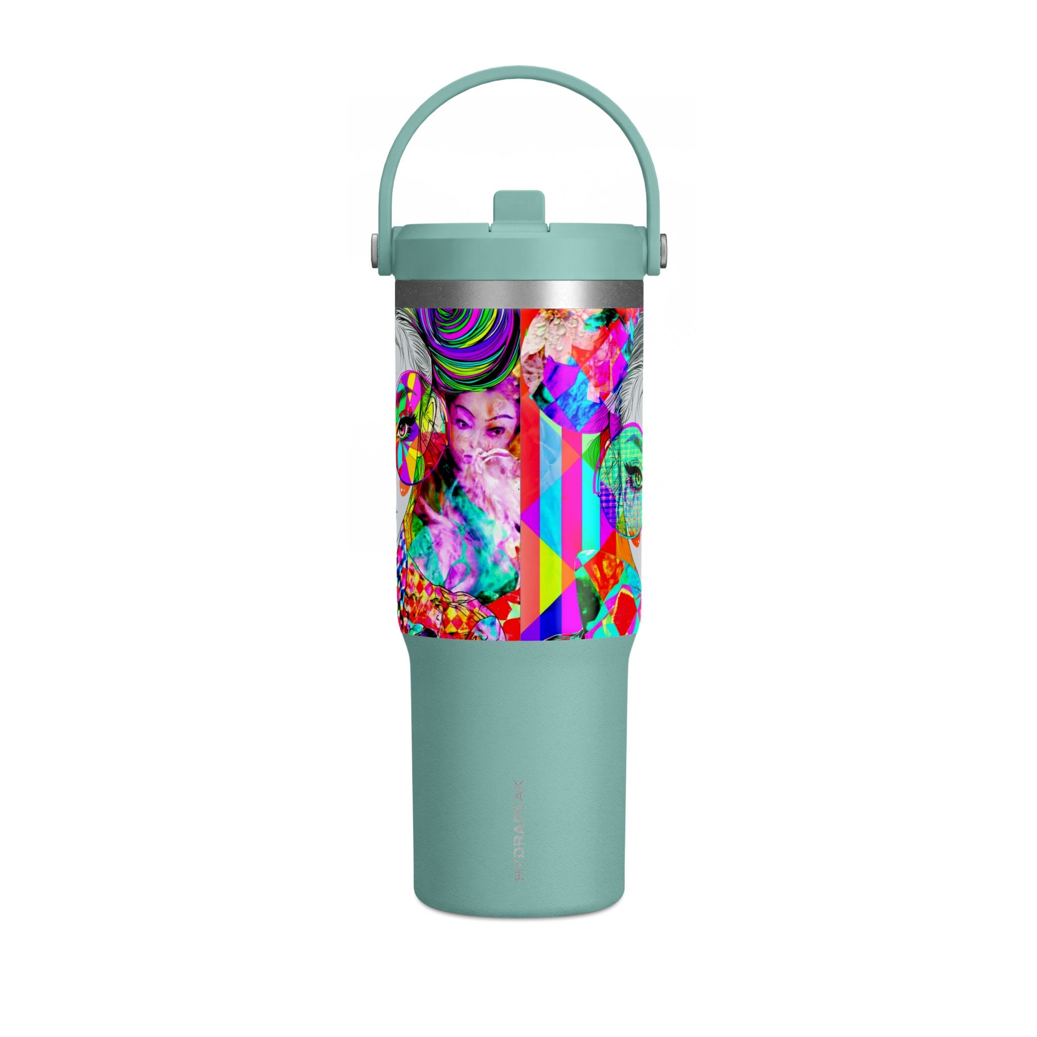 Colorful Pop Art Travel Tumbler – 32oz Nomad Insulated Cup with Retro Sunglasses Design