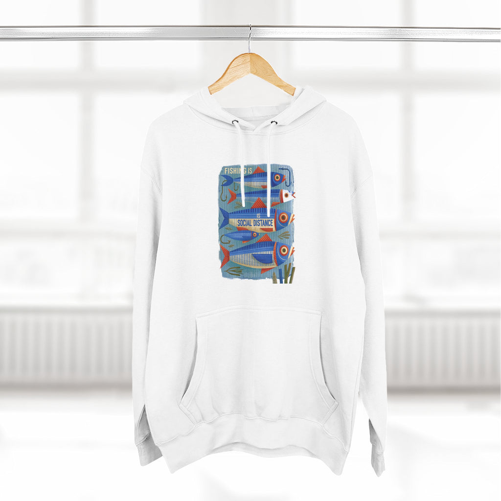 Retro Surfboard Graphic Hoodie — Three-Panel Fleece Pullover