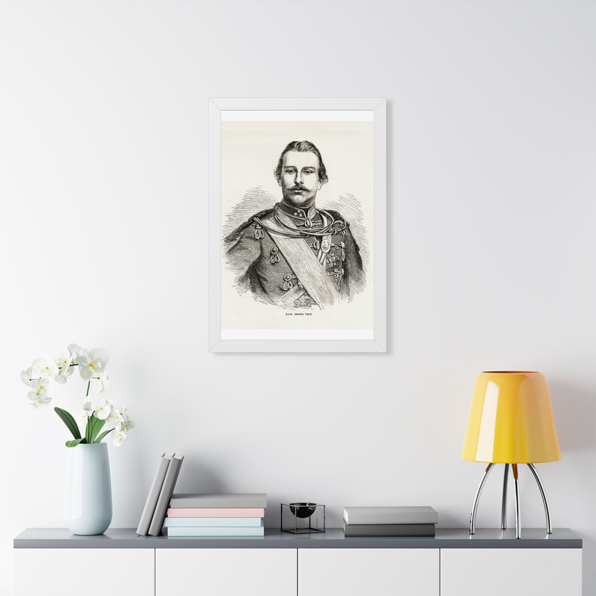 Framed Poster — Vintage 19th-Century Military Portrait Print