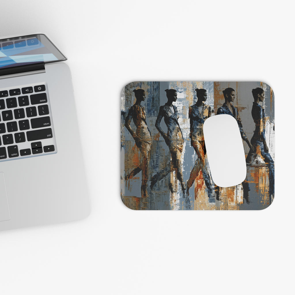 Abstract Ballet Dancers Rectangle Mouse Pad — Modern Artistic Figurative Desk Mat