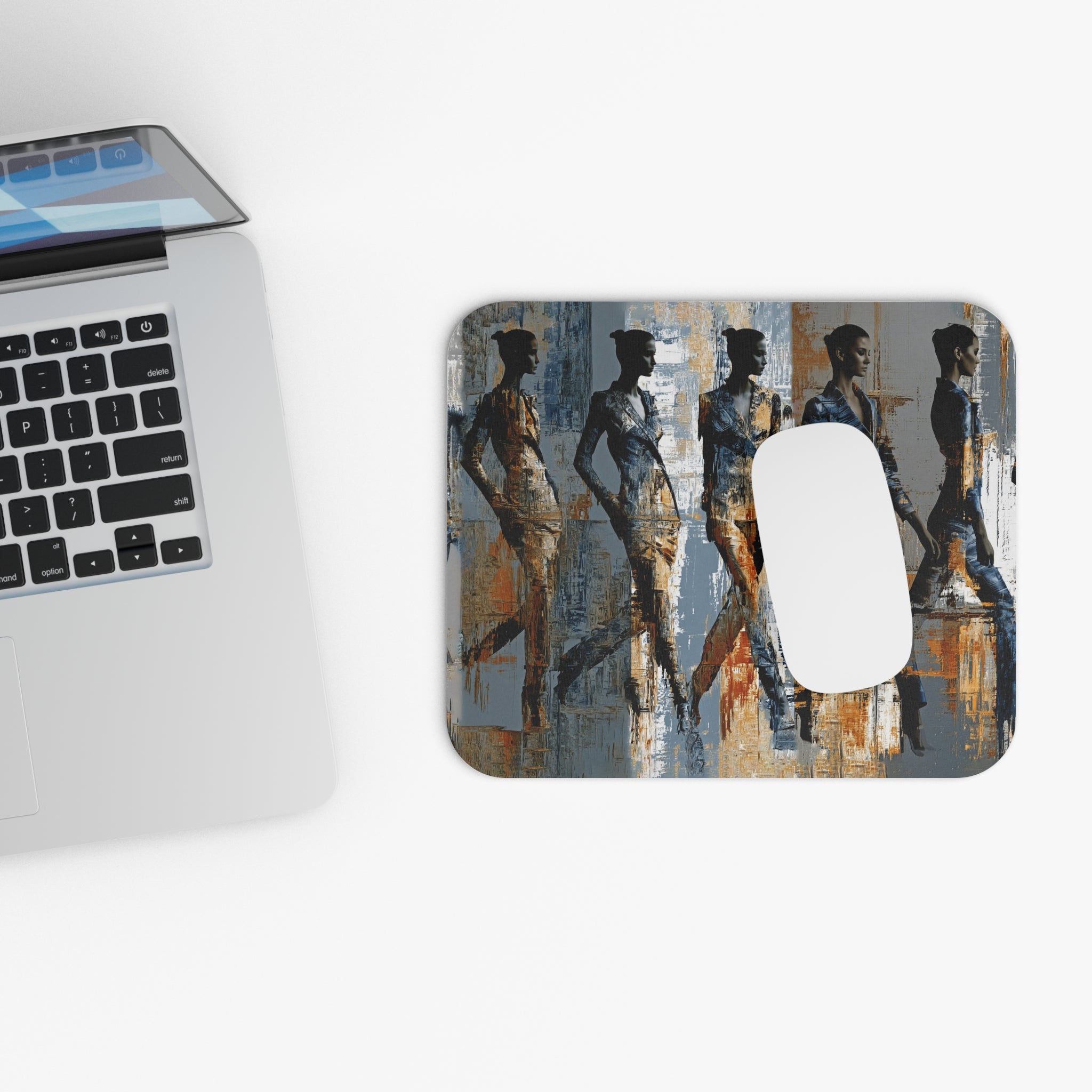 Abstract Ballet Dancers Rectangle Mouse Pad — Modern Artistic Figurative Desk Mat
