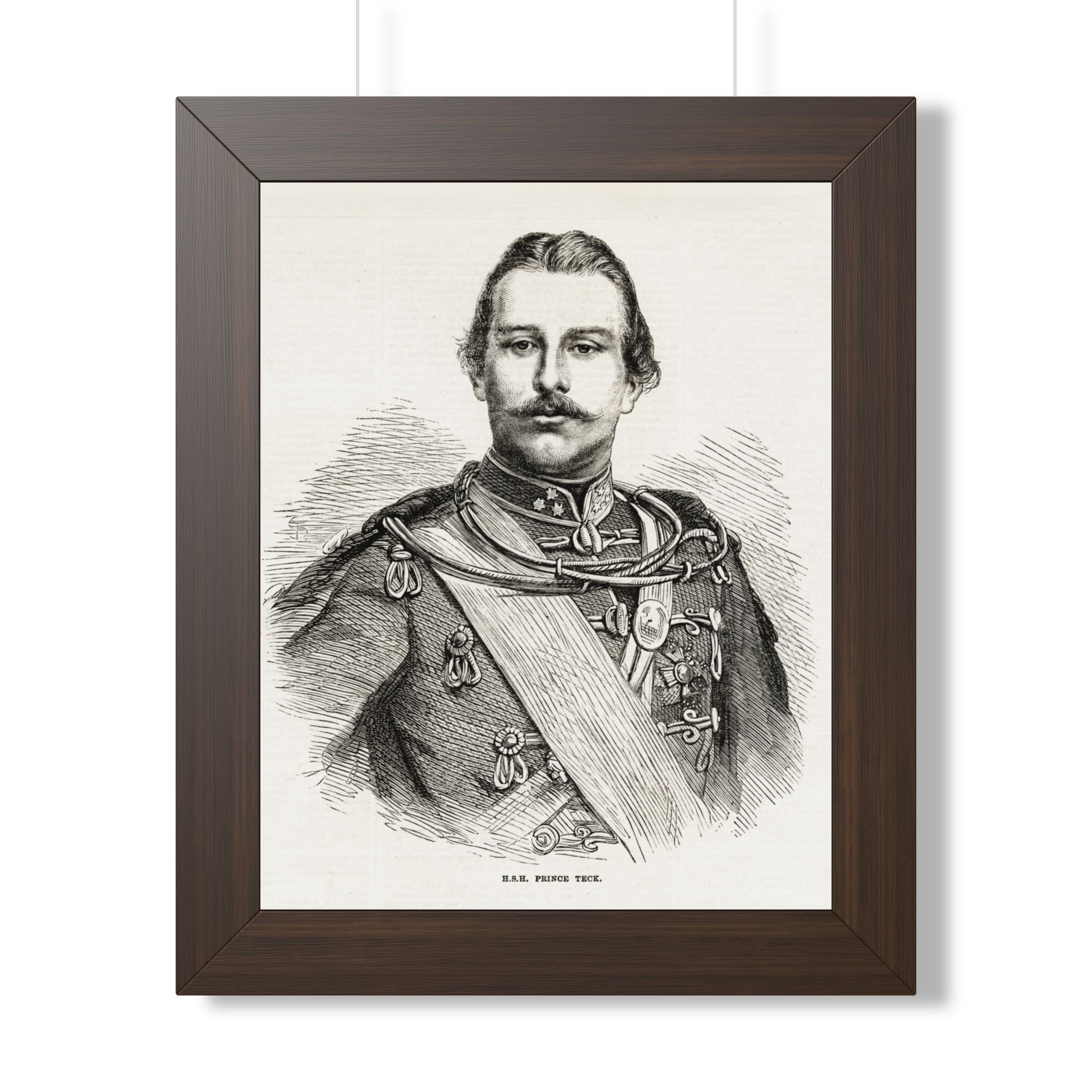 Framed Poster — Vintage 19th-Century Military Portrait Print
