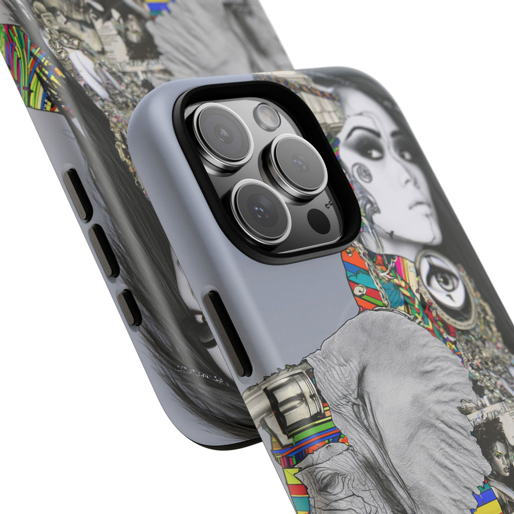 Artistic Elephant Collage Phone Case — Tough Magnetic Protective Cover