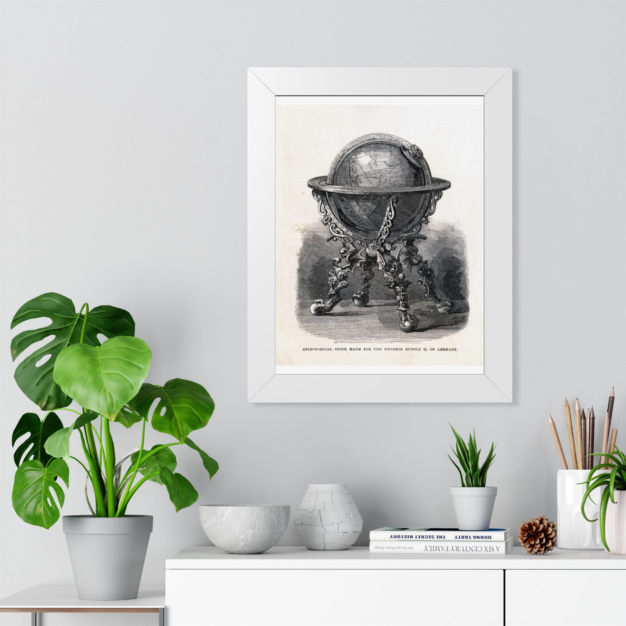 Antique Globe Illustration Framed Poster