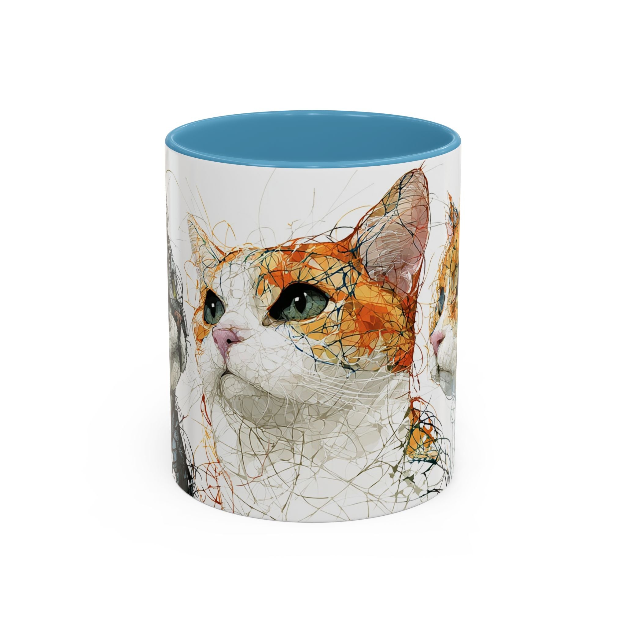 Artistic Orange Tabby Cat Accent Coffee Mug — 11/15oz