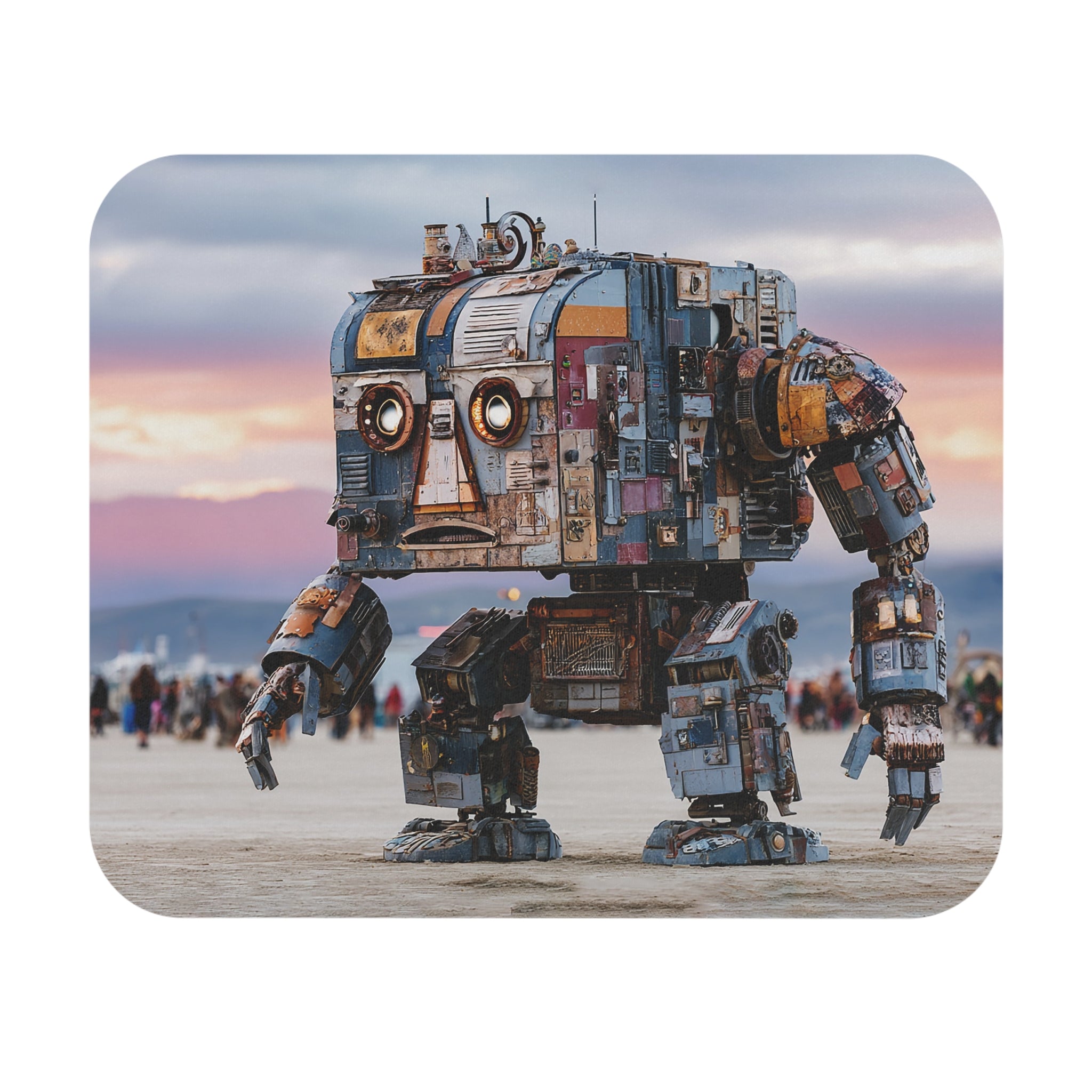 Retro Robot Mouse Pad — Vintage Mechanical Bot Desk Mat