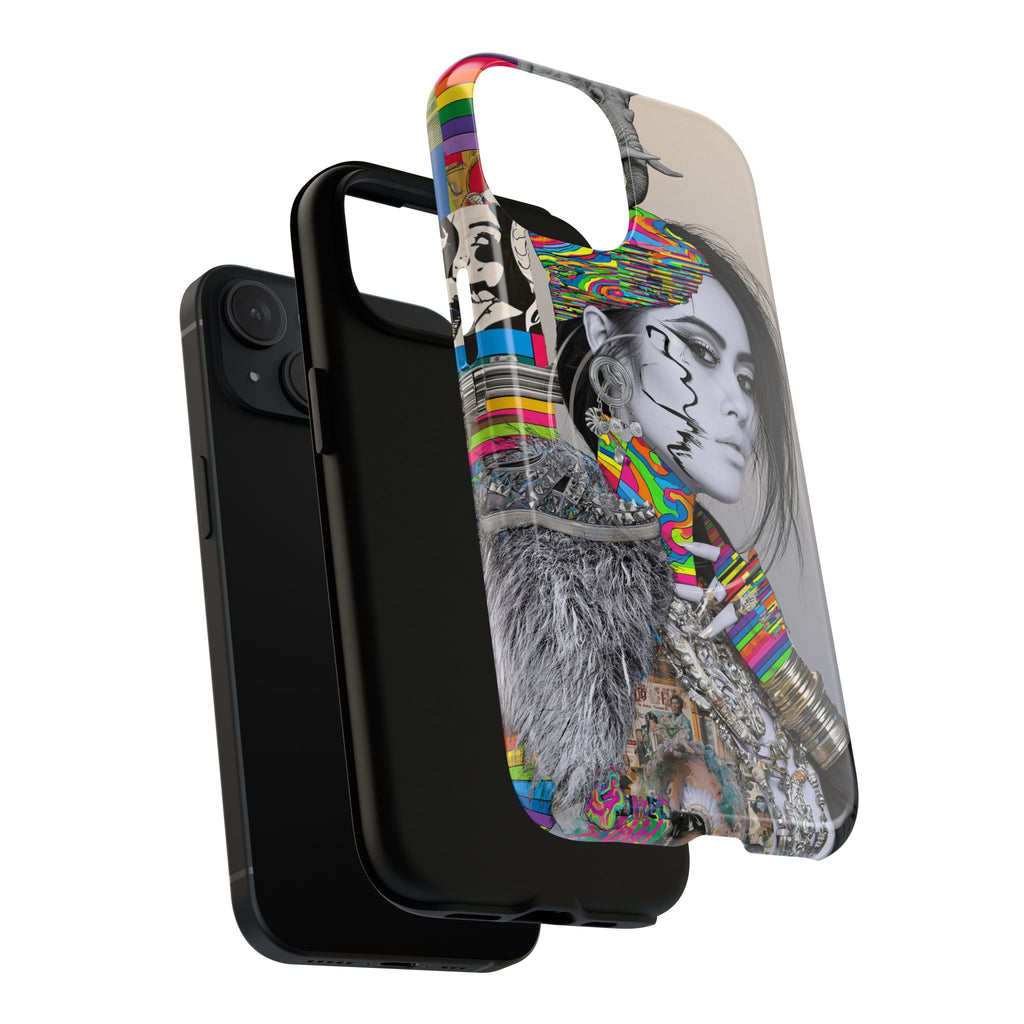 Phone Case - Colorful Glitch Portrait Tough Magnetic Case
