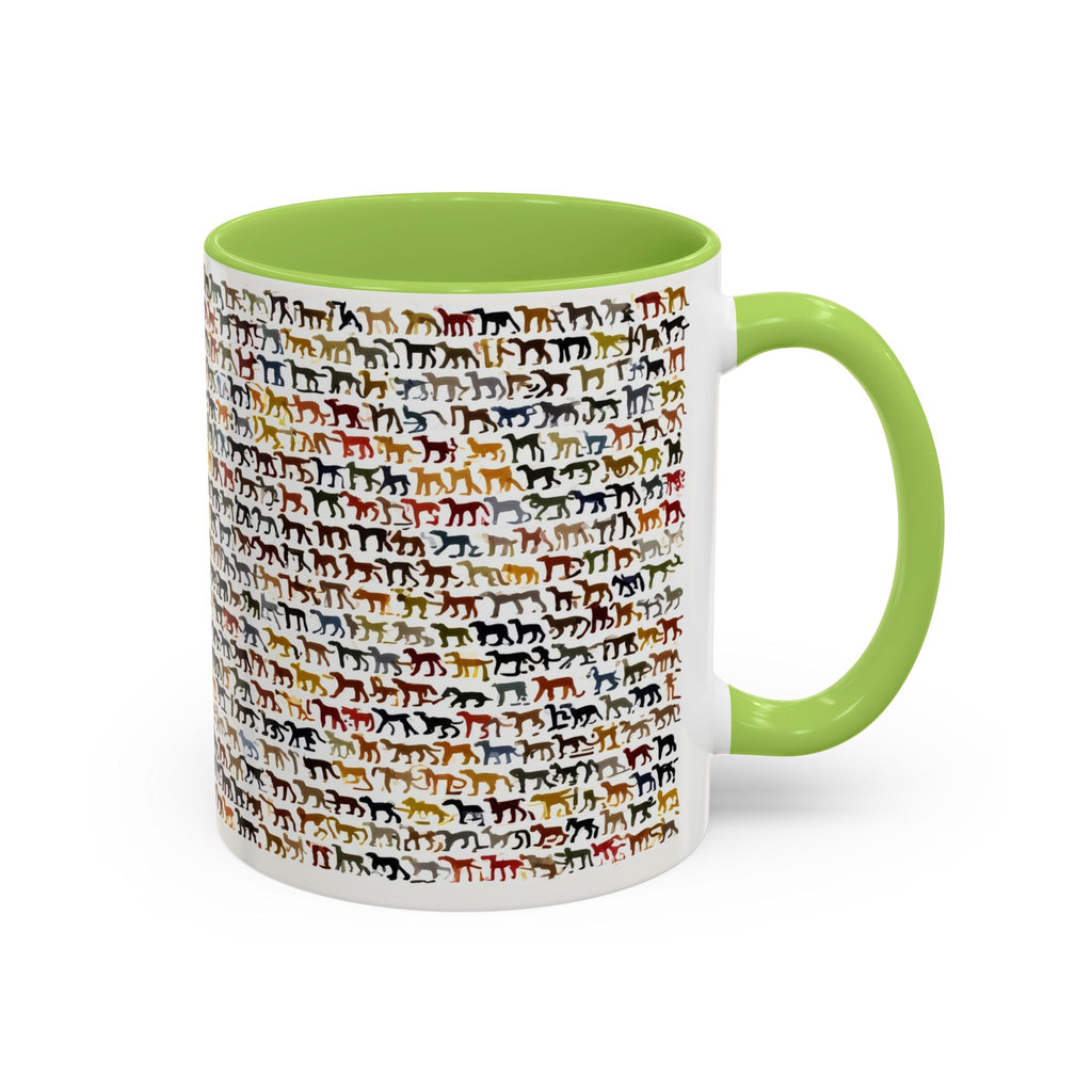 Horse Pattern Accent Coffee Mug — Colorful Mini Horses Design (11/15 oz)