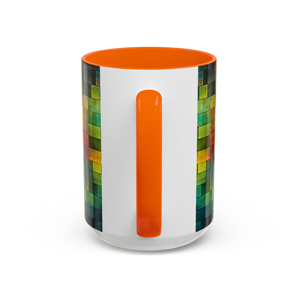 Colorful Mosaic Accent Coffee Mug - Vibrant Geometric Pattern (11/15 oz)