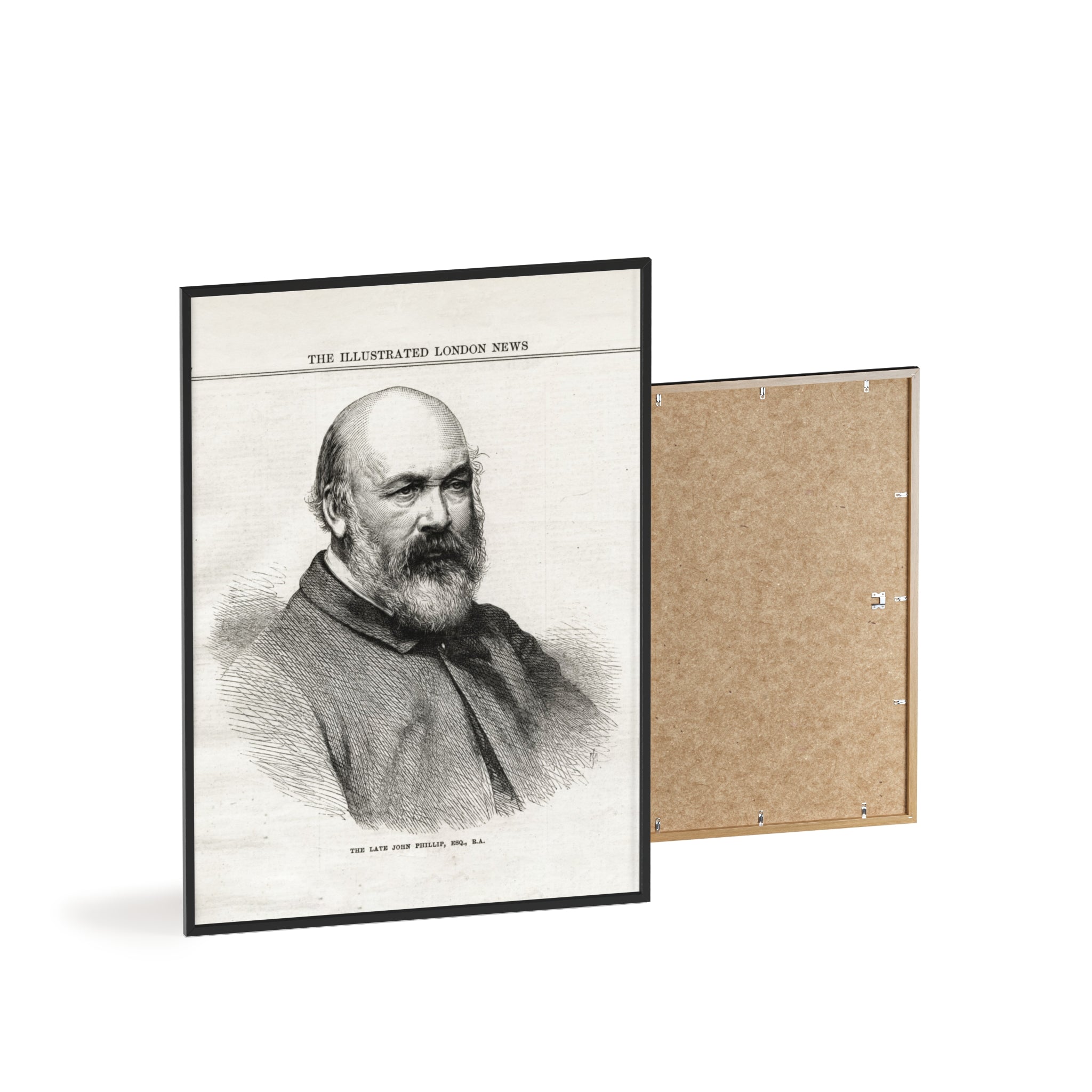 The Late John Phillip, Esq. Framed Vintage Portrait Print — Illustrated London News Gentleman Poster