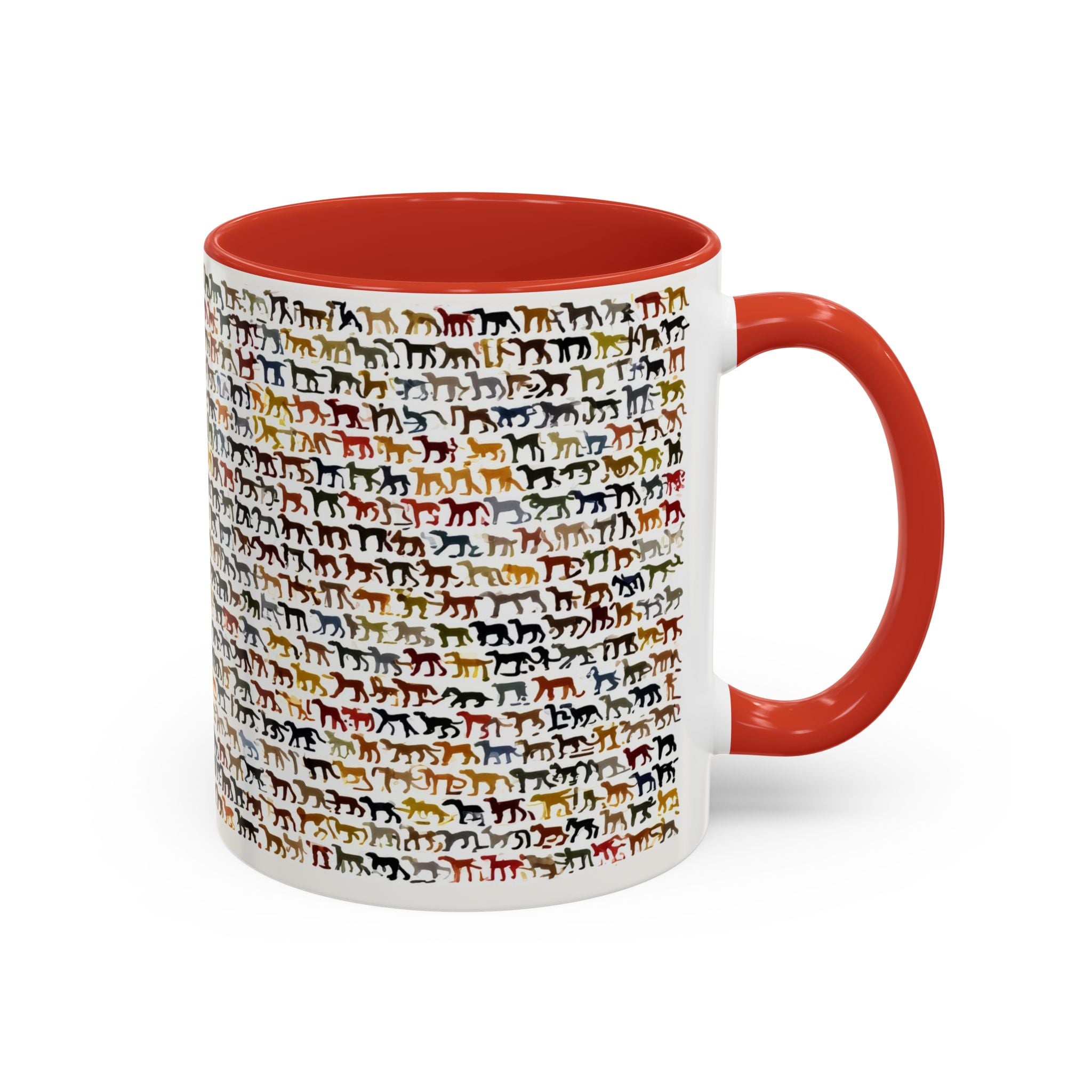 Horse Pattern Accent Coffee Mug — Colorful Mini Horses Design (11/15 oz)