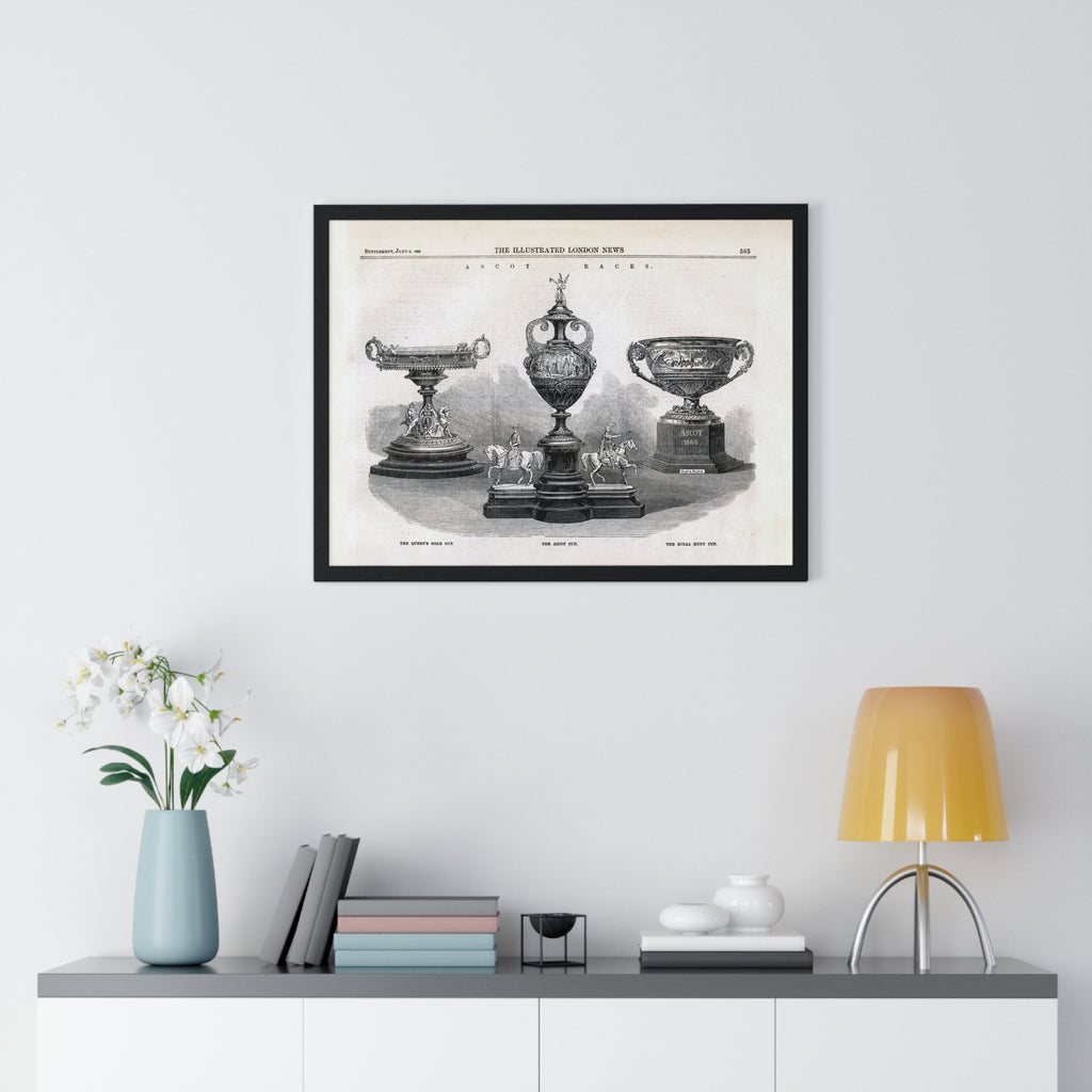 Framed Vintage Trophy Engraving Poster