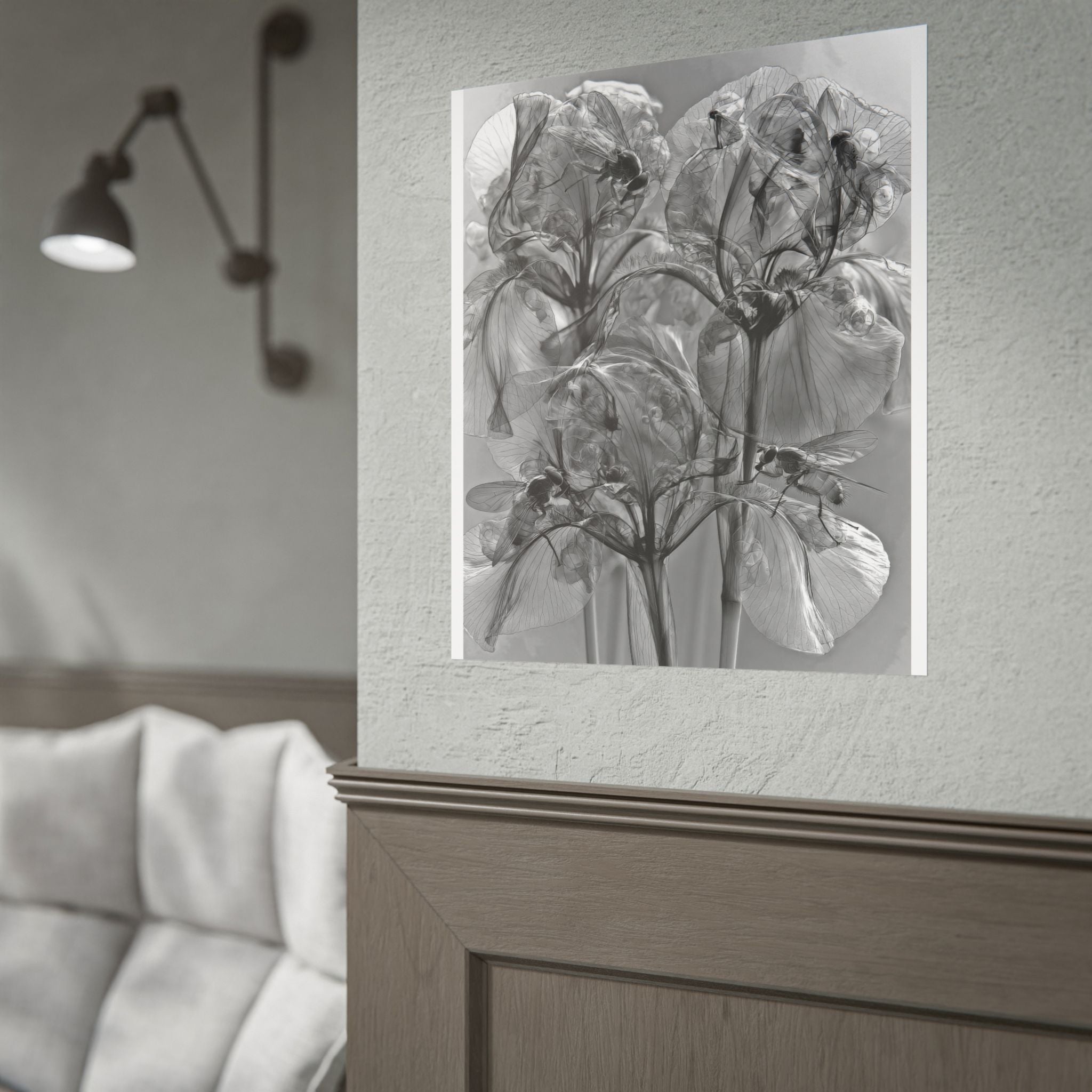 Rolled Poster — Monochrome X-Ray Floral Art Print