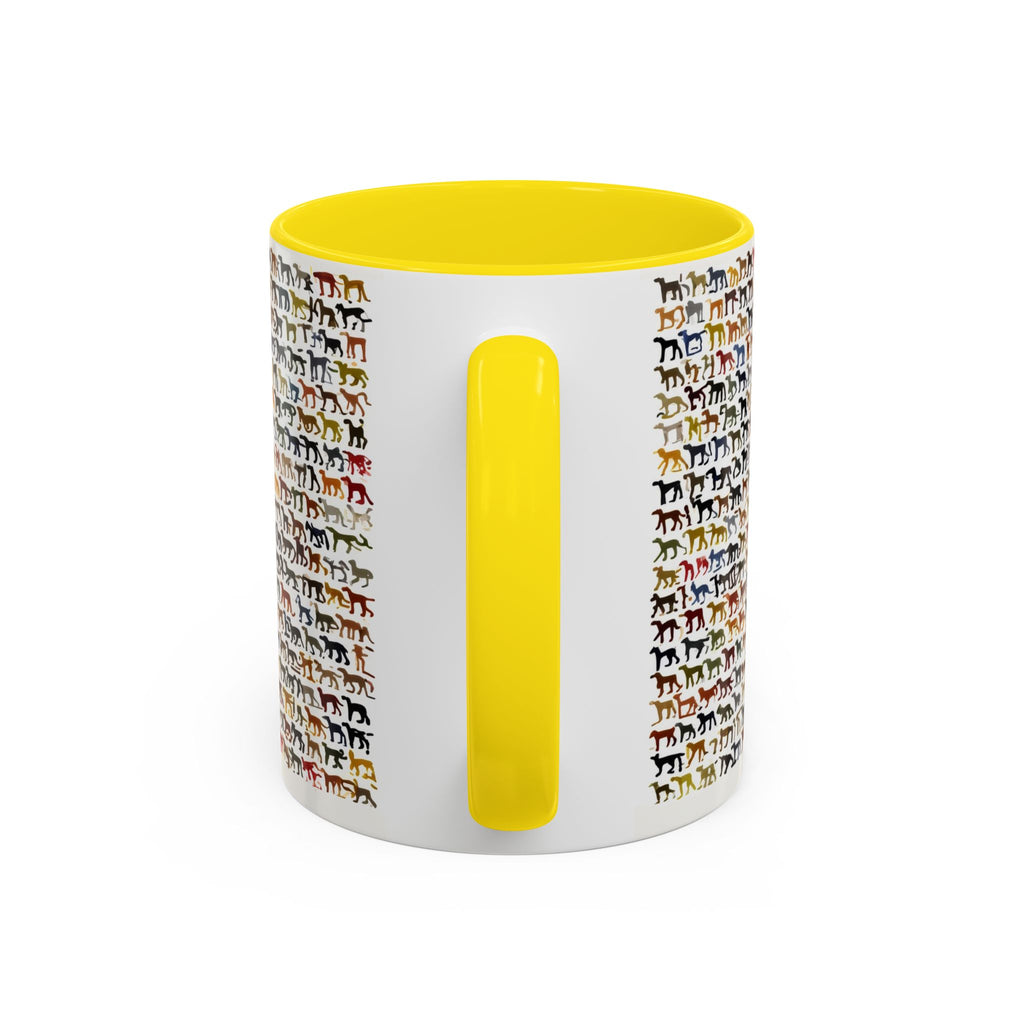 Horse Pattern Accent Coffee Mug — Colorful Mini Horses Design (11/15 oz)