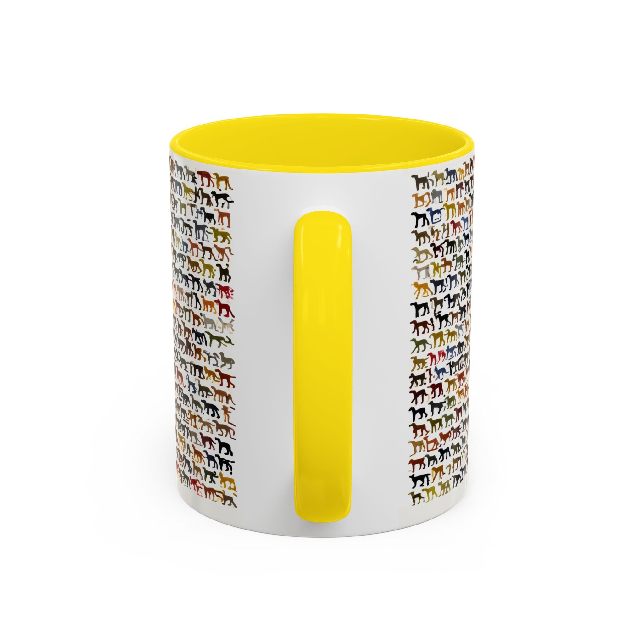 Horse Pattern Accent Coffee Mug — Colorful Mini Horses Design (11/15 oz)