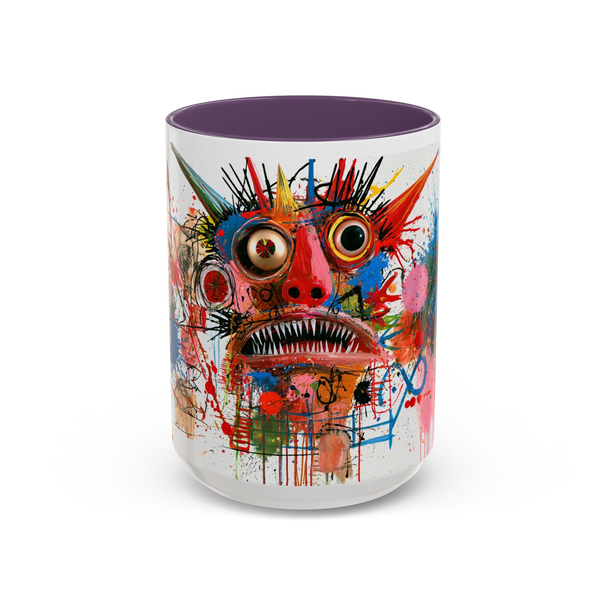 Colorful Abstract Monster Coffee Mug — Vibrant Art Accent Mug (11/15 oz)