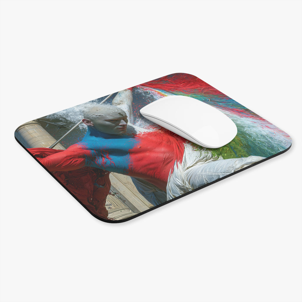 Rainbow Paint Performance Mouse Pad — Dramatic Aerial Dancer Desk Mat