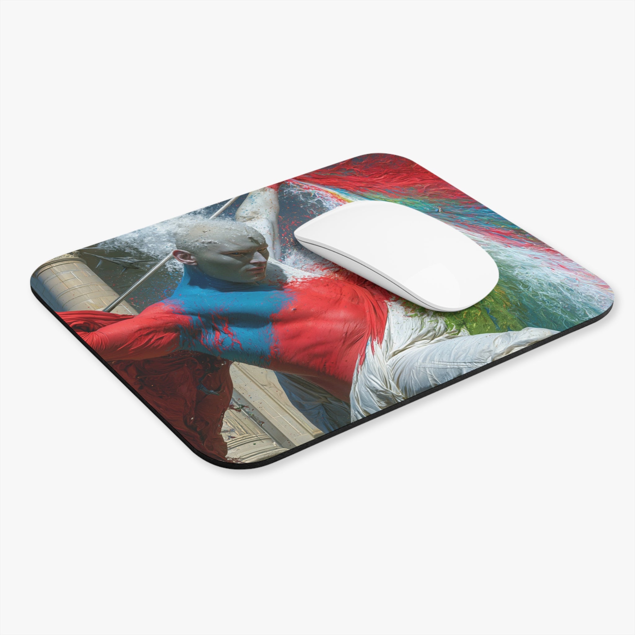 Rainbow Paint Performance Mouse Pad — Dramatic Aerial Dancer Desk Mat