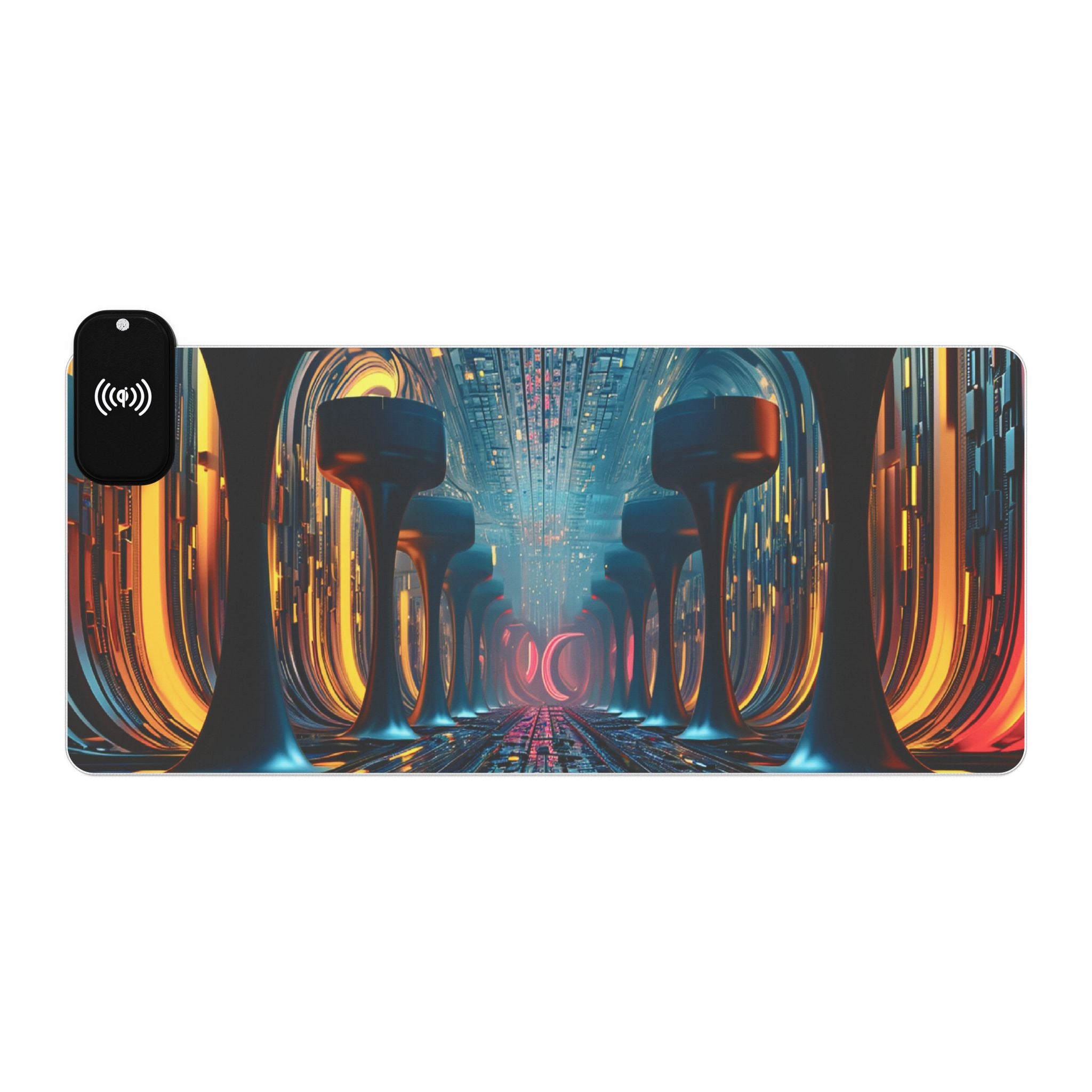 LED Wireless Charging Gaming Mouse Pad — Futuristic Neon Desk Mat