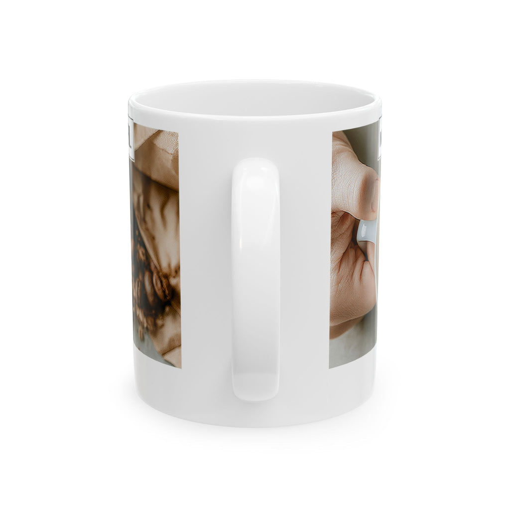 Ceramic Mug — 'First Cup Is Just for Basic Surviving, Second Cup Is for Creating' Coffee Photo Design
