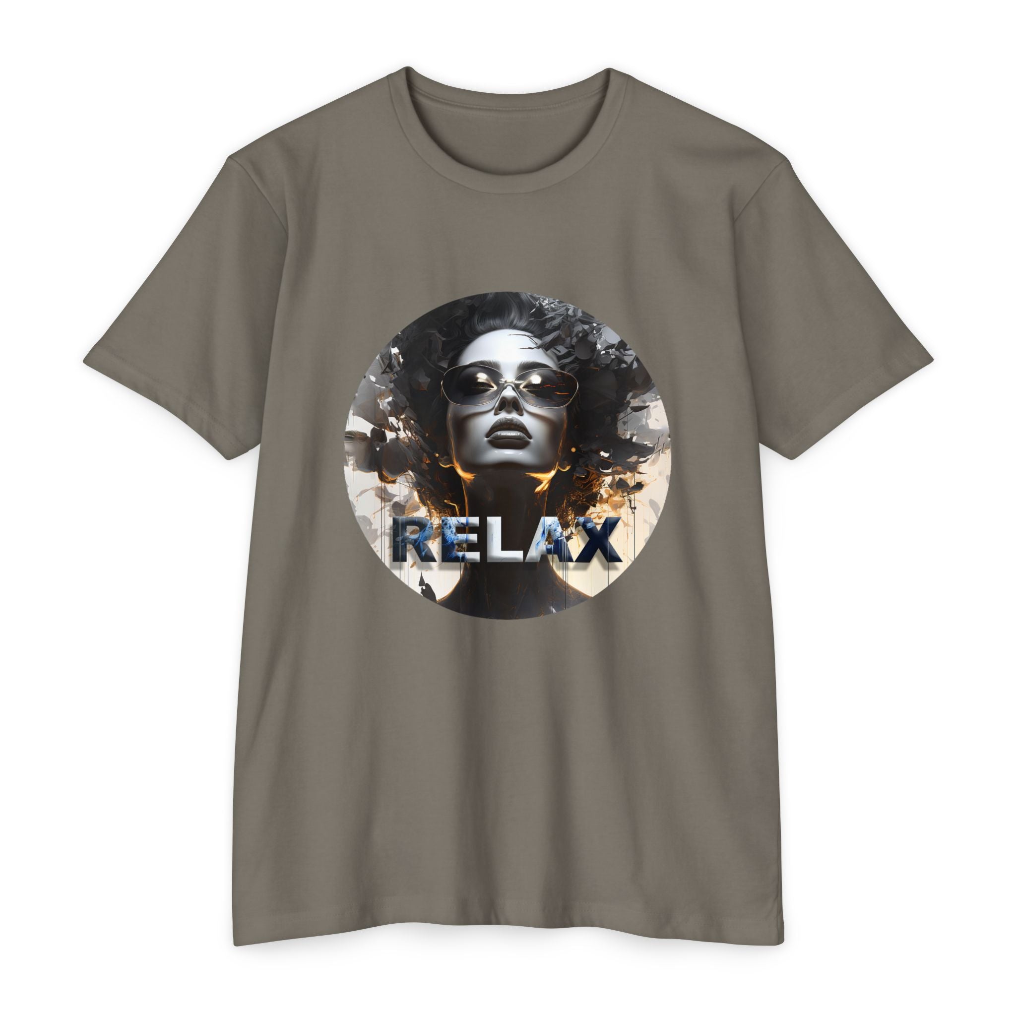 Relax Graphic T-Shirt — Vintage Portrait Tee with 'RELAX' Text