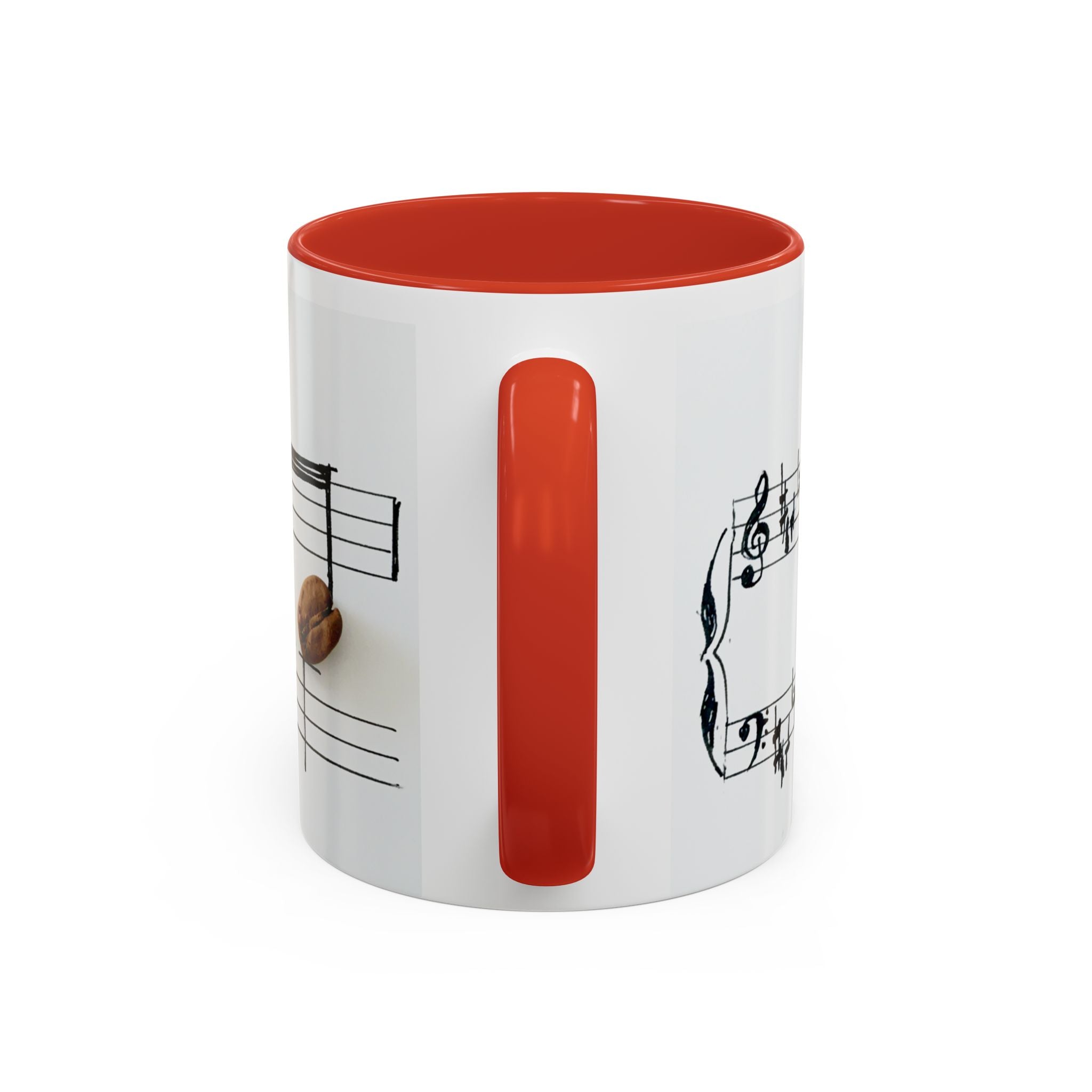 Coffee Lover Music Mug — "Love Coffee" Musical Notes Accent Mug (11/15 oz)