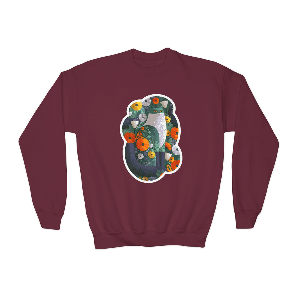 Youth Sweatshirt — Floral Number 8 Crewneck