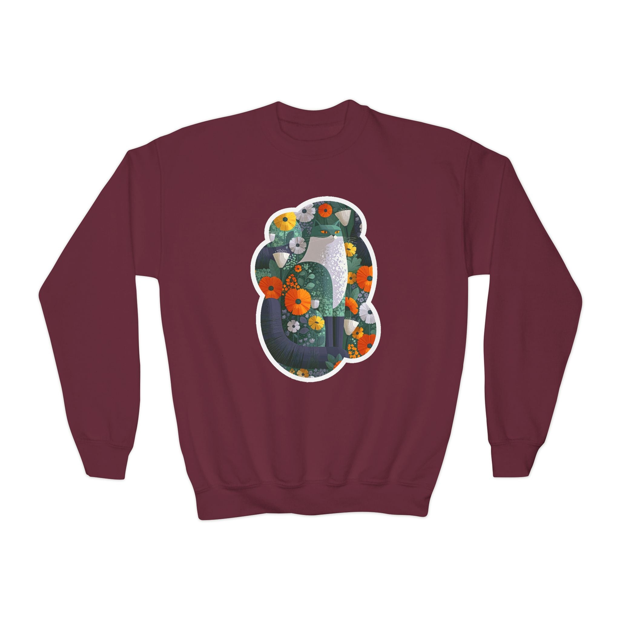 Youth Sweatshirt — Floral Number 8 Crewneck