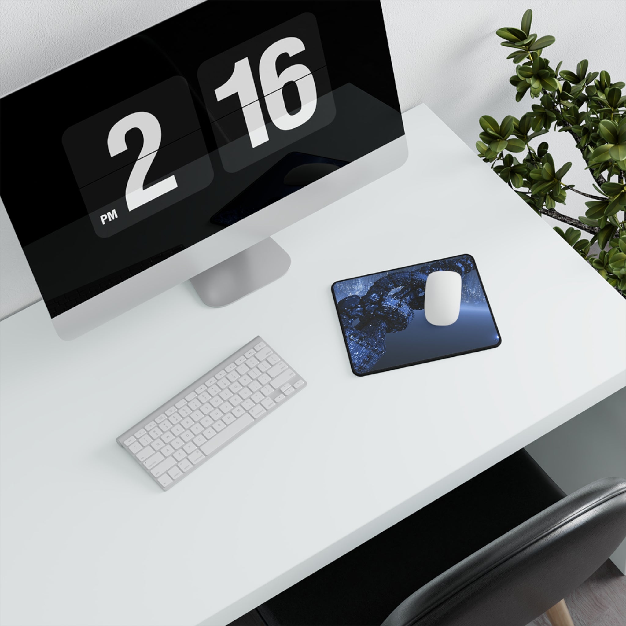 Cyber Chain Non-Slip Gaming Mouse Pad — Blue Digital Tech Design