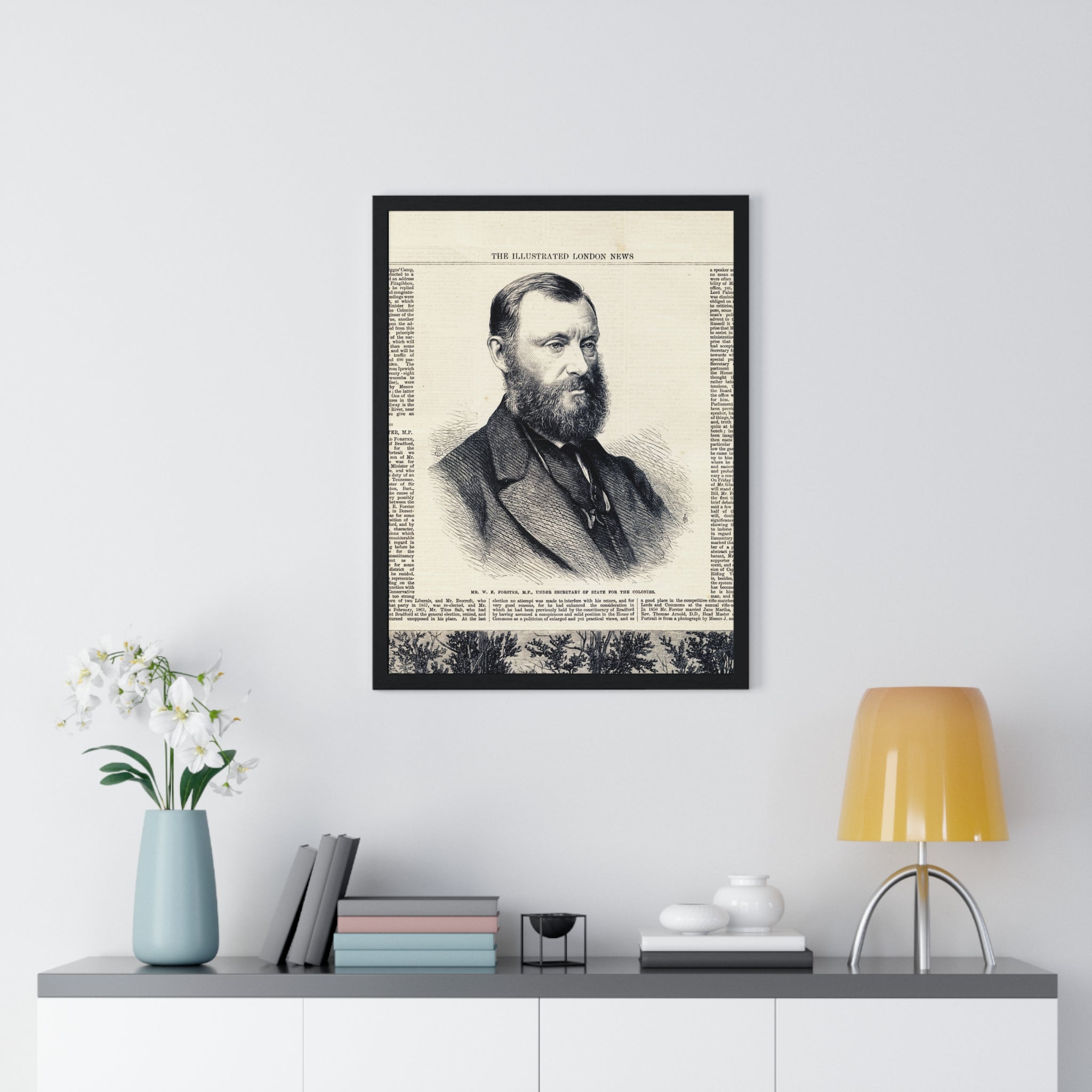Framed Vintage Portrait Poster — Illustrated London News Antique Print