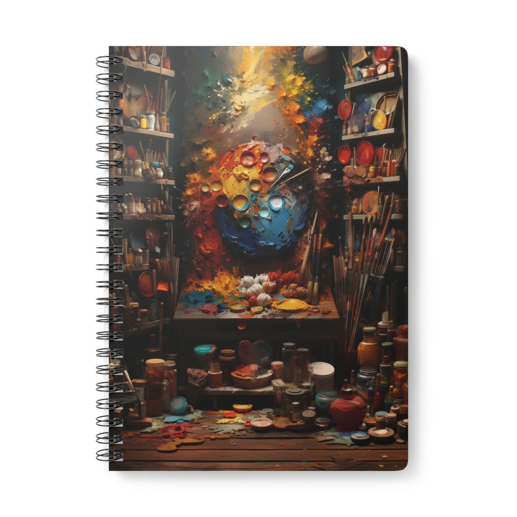 Artist Palette Wirobound A5 Notebook — Spiral-Bound Sketch & Lined Journal for Painters