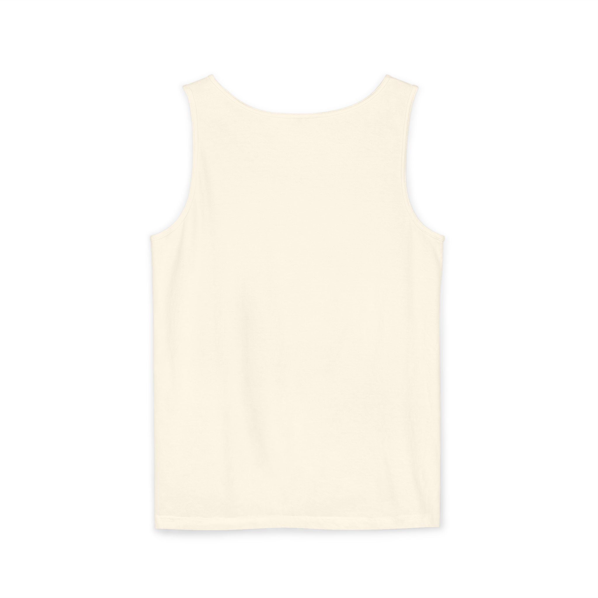 Spiral Text Art Tank Top — Monochrome Optical Typography Tee