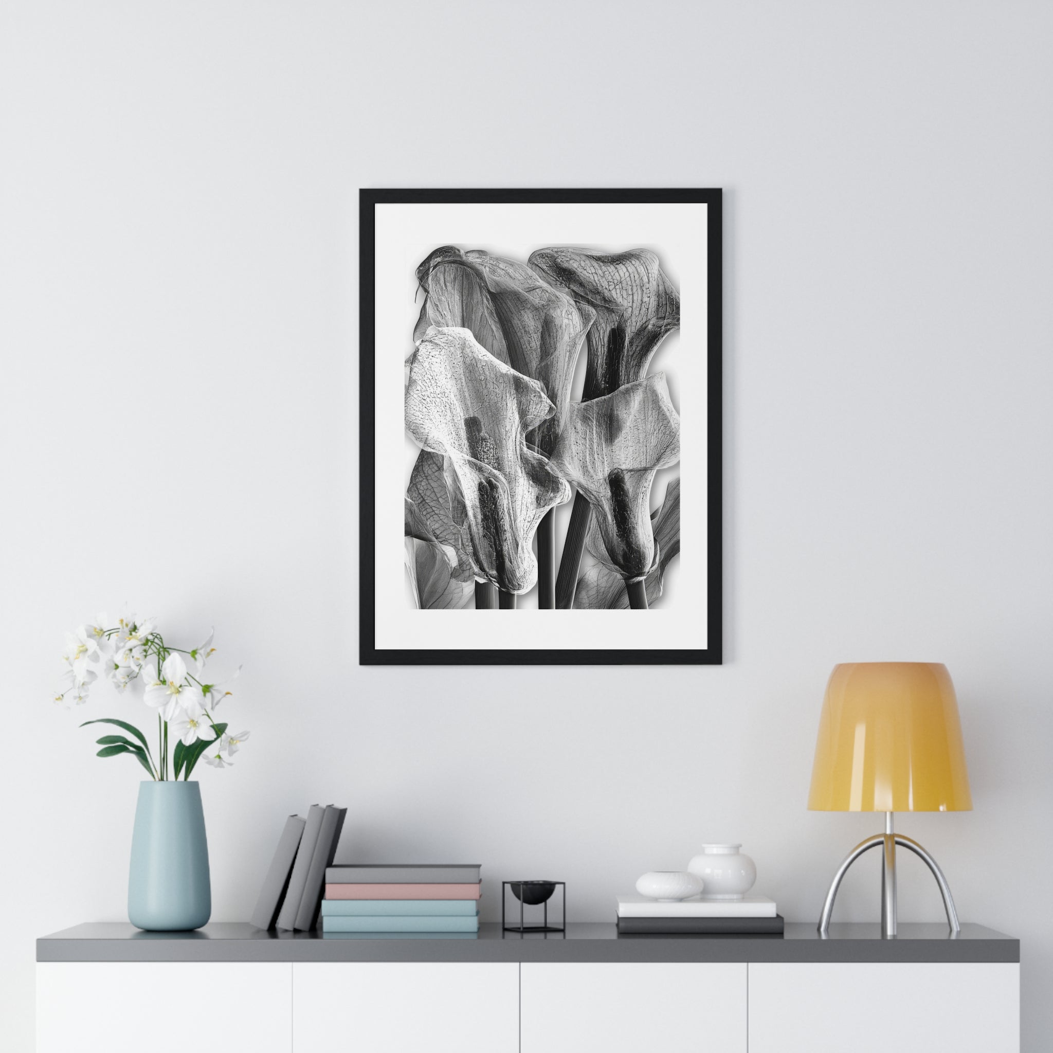 Black & White Calla Lily Framed Poster